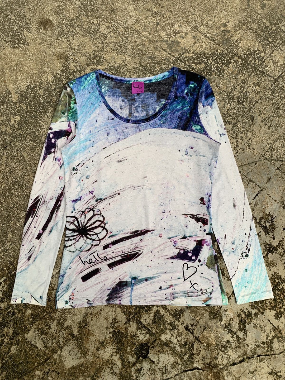 Paul Smith Paul+ by Paul Smith Abstract Water Drop Art Graphic Top Size L / US 10 / IT 46 - 1 Thumbnail
