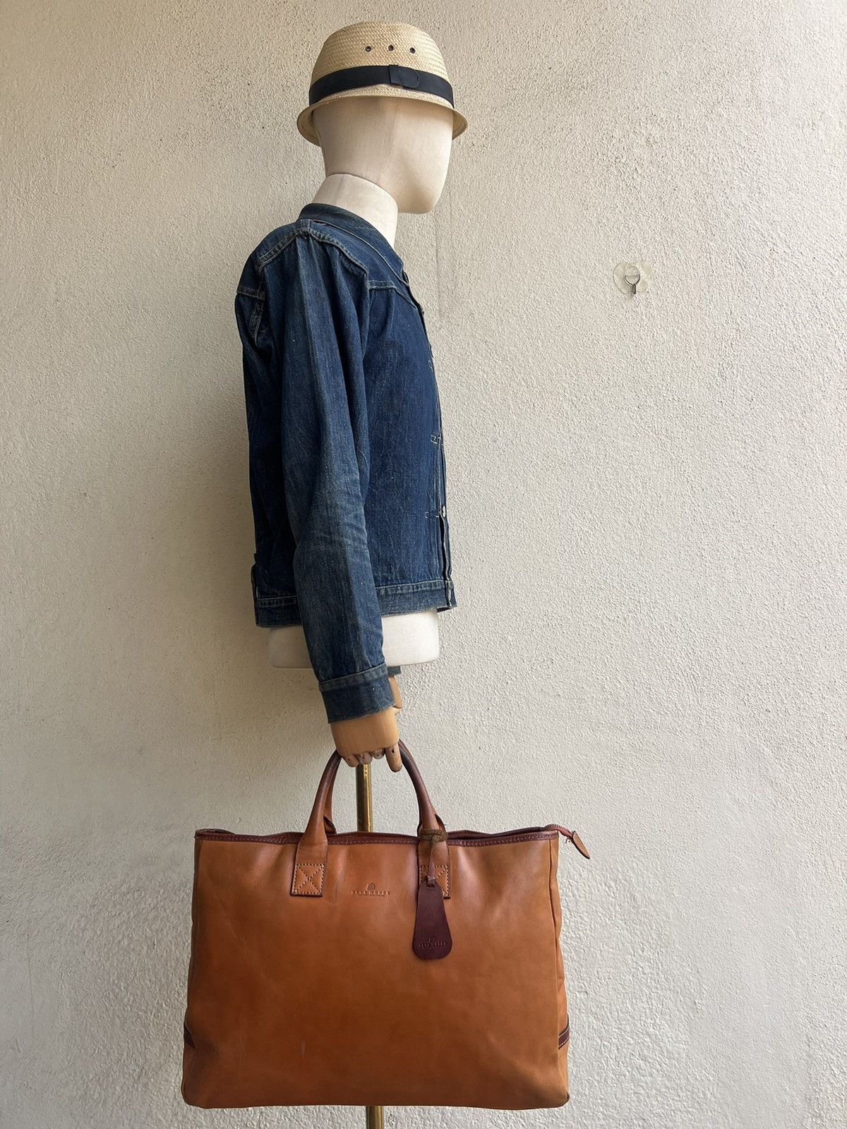 Leather Deux Moncx Artisan Made Japan Distress Patina Leather Bag Size ONE SIZE - 2 Thumbnail
