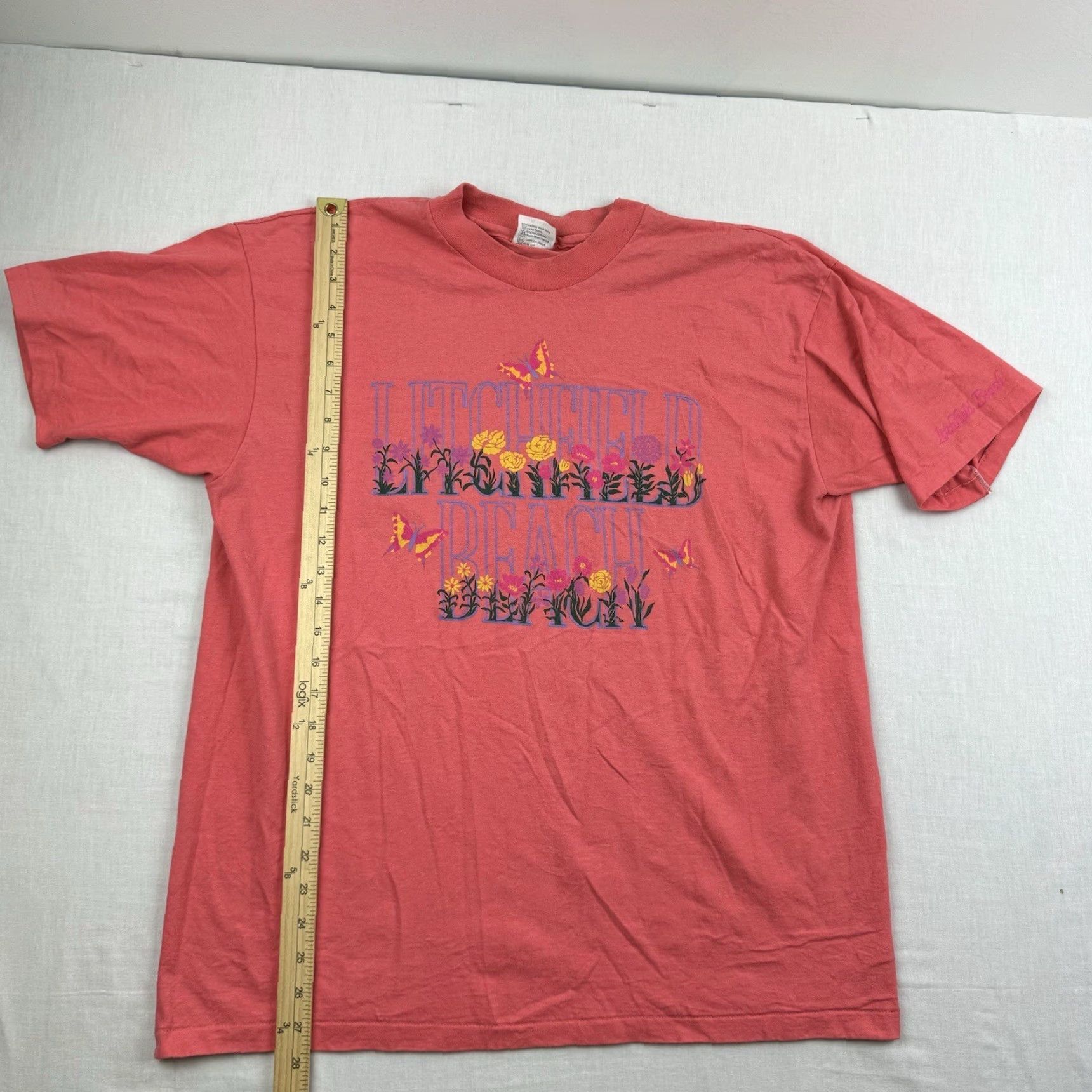 Hanes VINTAGE Hanes Shirt Adult XL Pink Flowers Nature Ocean Floral 90s 90s Flower Size US XL / EU 56 / 4 - 7 Thumbnail