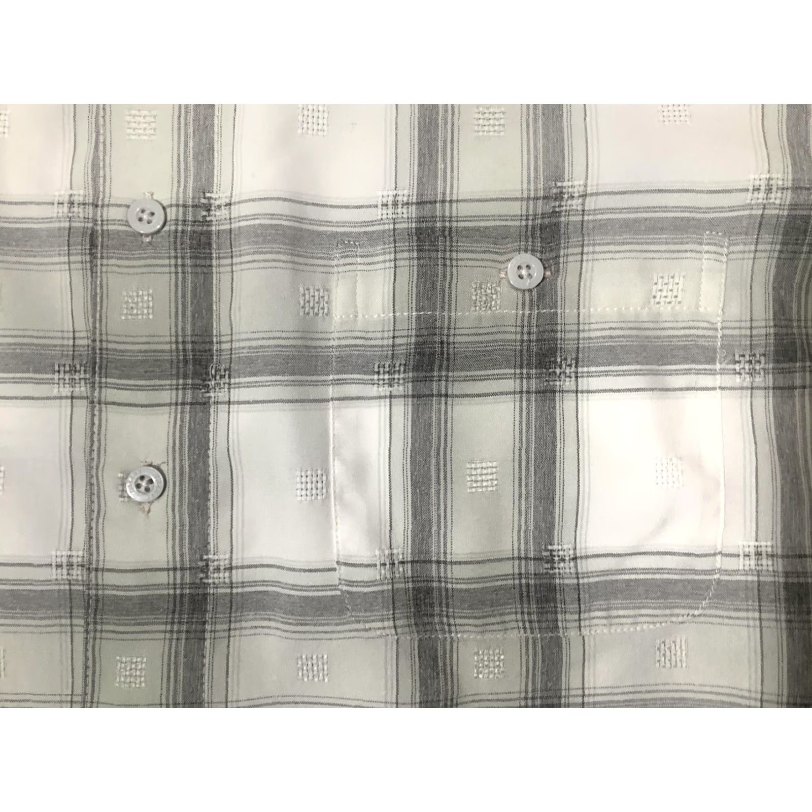 Haggar Haggar Shirt Mens XL Gray White Plaid Short Sleeve Button Front Casual Tighten with Pockets Size US XL / EU 56 / 4 - 4 Thumbnail