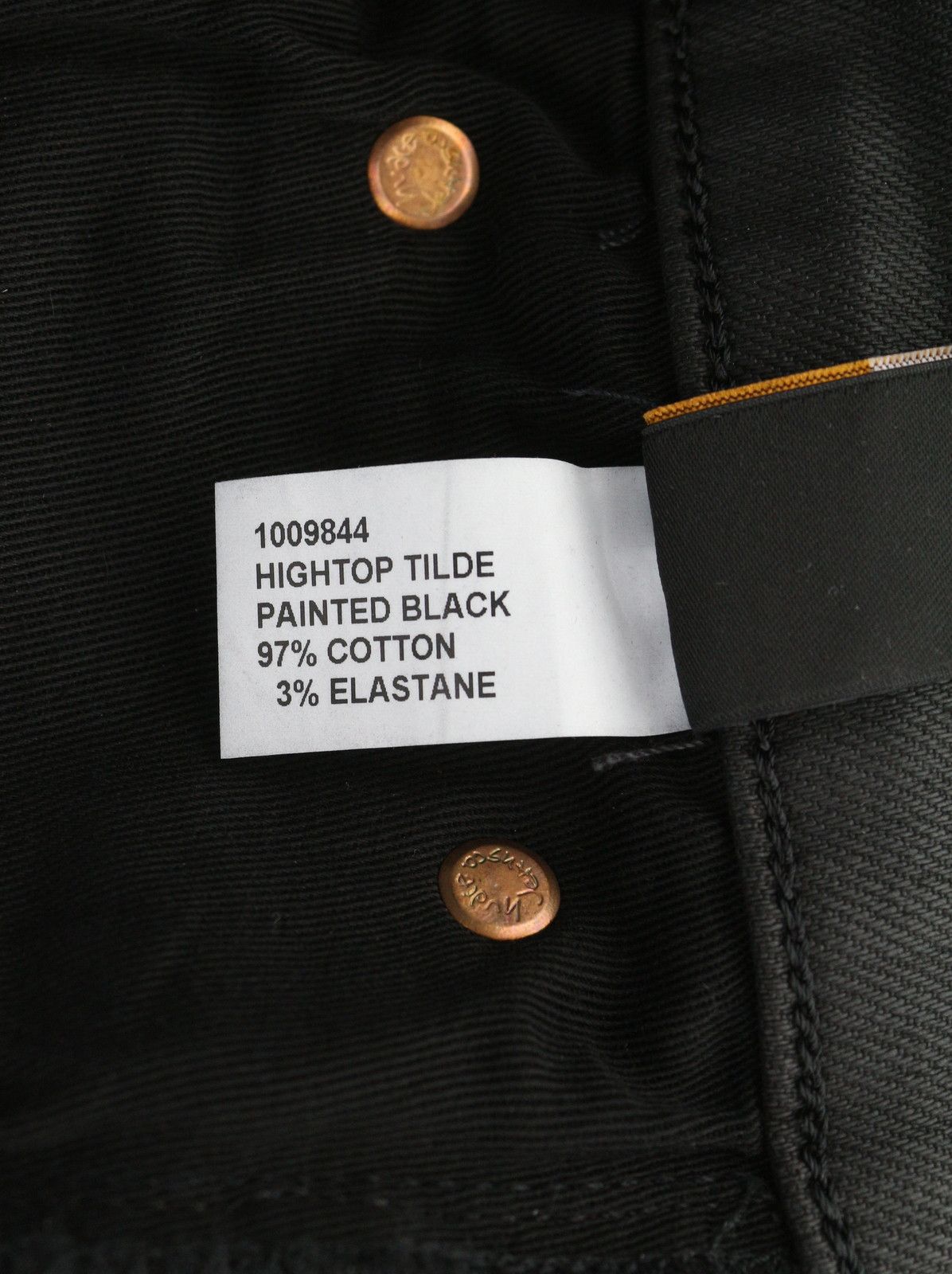 Nudie Jeans HIGHTOP TILDE PAINTED BLACK W27/L32 Coated Skinny 87254 Size 27" / US 4 / IT 40 - 7 Thumbnail
