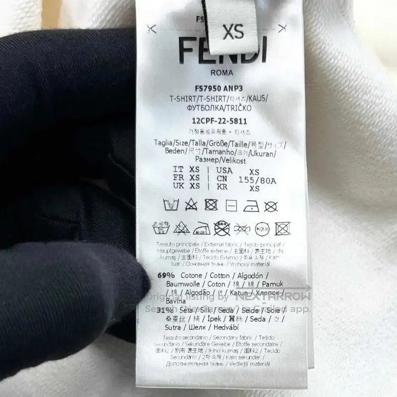Fendi Fendi White Cotton Embroidered Short Sleeve T-Shirt . Size XS / US 0-2 / IT 36-38 - 3 Thumbnail