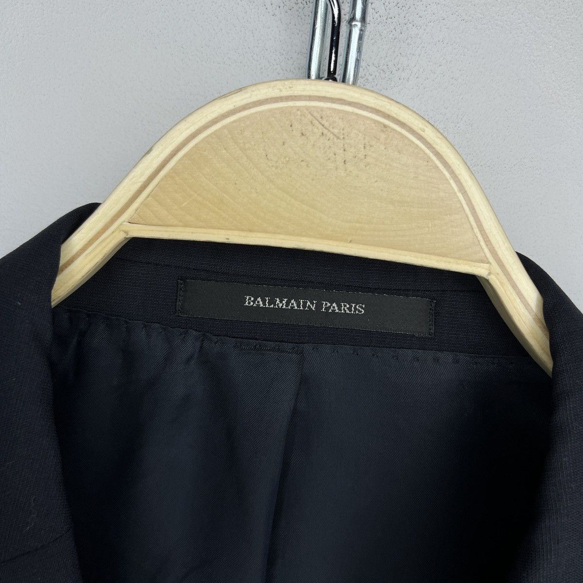 Balmain × Vintage Vintage BALMAIN Black Blazer Wool Jacket L size 42r Size 42R - 5 Thumbnail