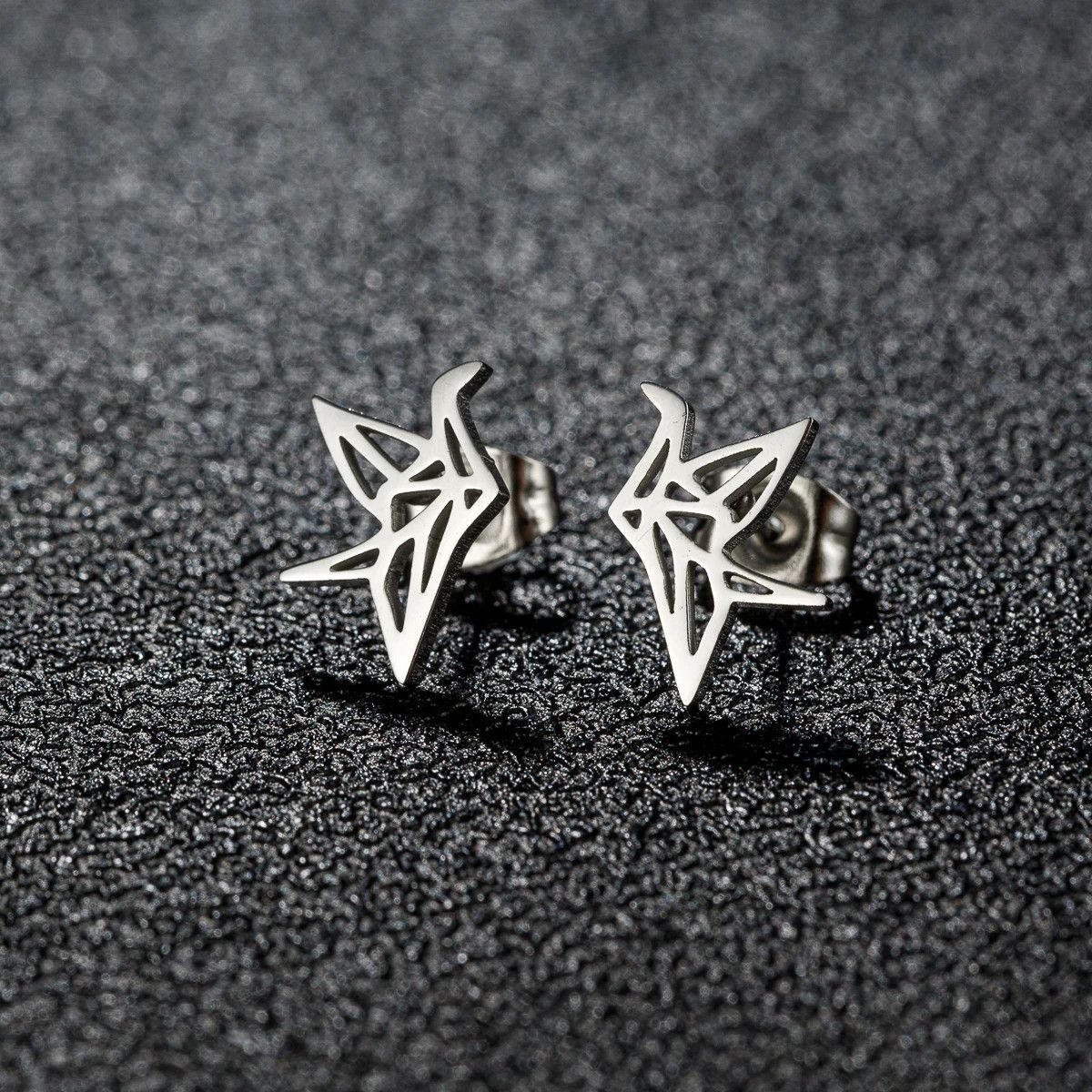 Jewelry Origami Bird Stud Earrings Charm Earring Gift Size ONE SIZE - 2 Thumbnail