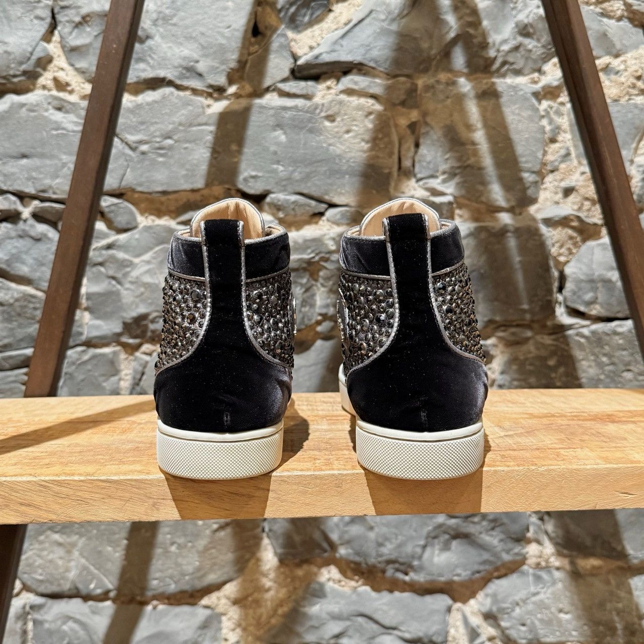 Christian Louboutin Christian Louboutin Black Velvet Louis Ring Strass Sneakers Size US 8 / EU 41 - 5 Thumbnail