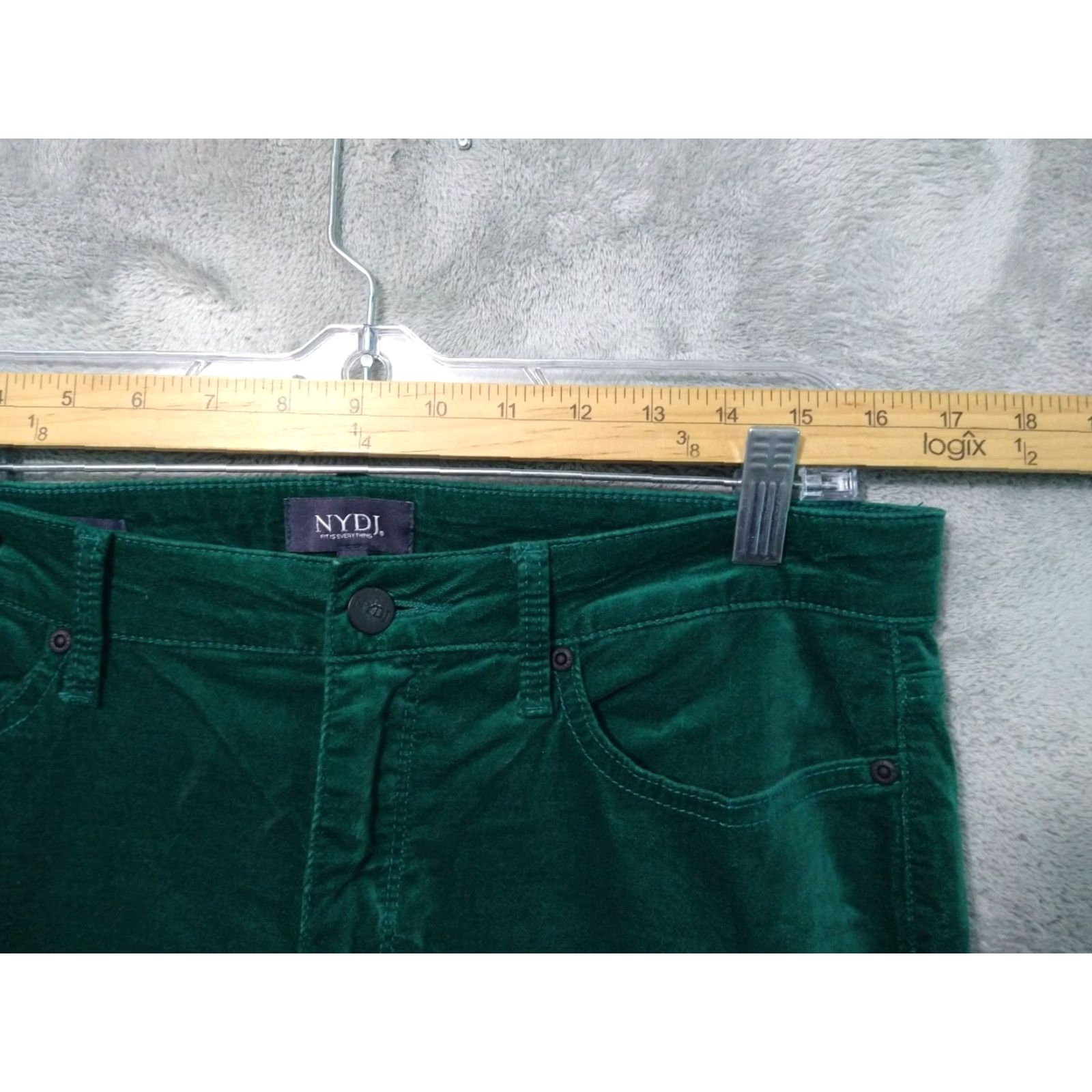 NYDJ NYDJ Jeans Womens 10 Green Brushed Velvet Ami Skinny Lift Tuck Mid Rise Stretch Size 32" / US 10 / IT 46 - 3 Thumbnail