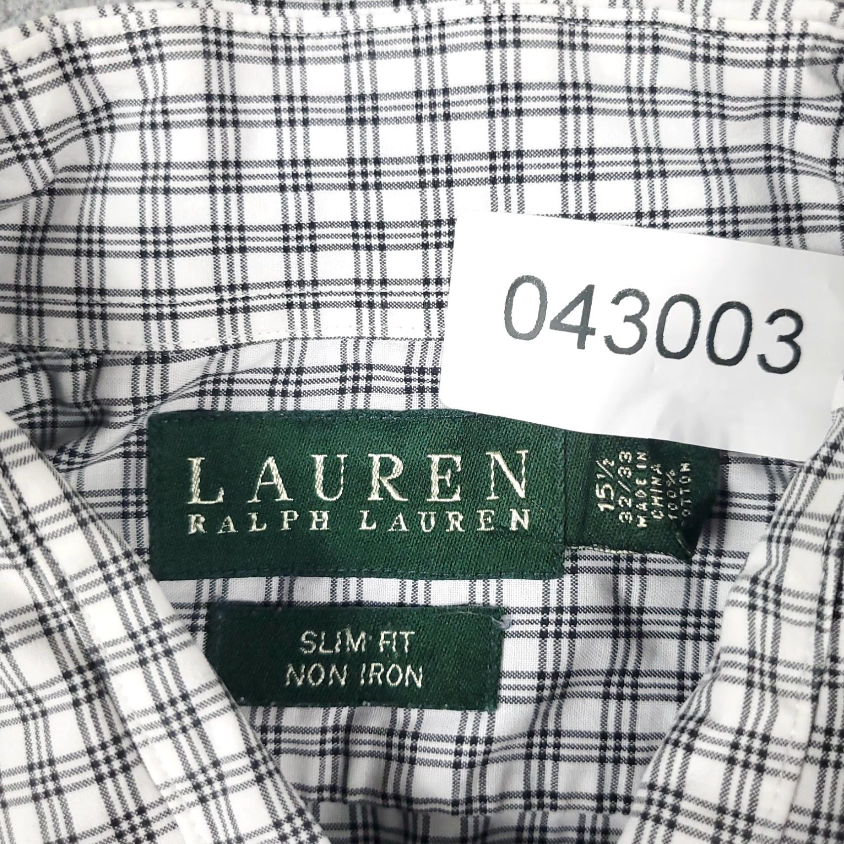 Ralph Lauren Ralph Lauren Shirt Mens 15.5 Gray White Plaid Dress Button Up Long Sleeve Size 42R - 8 Thumbnail