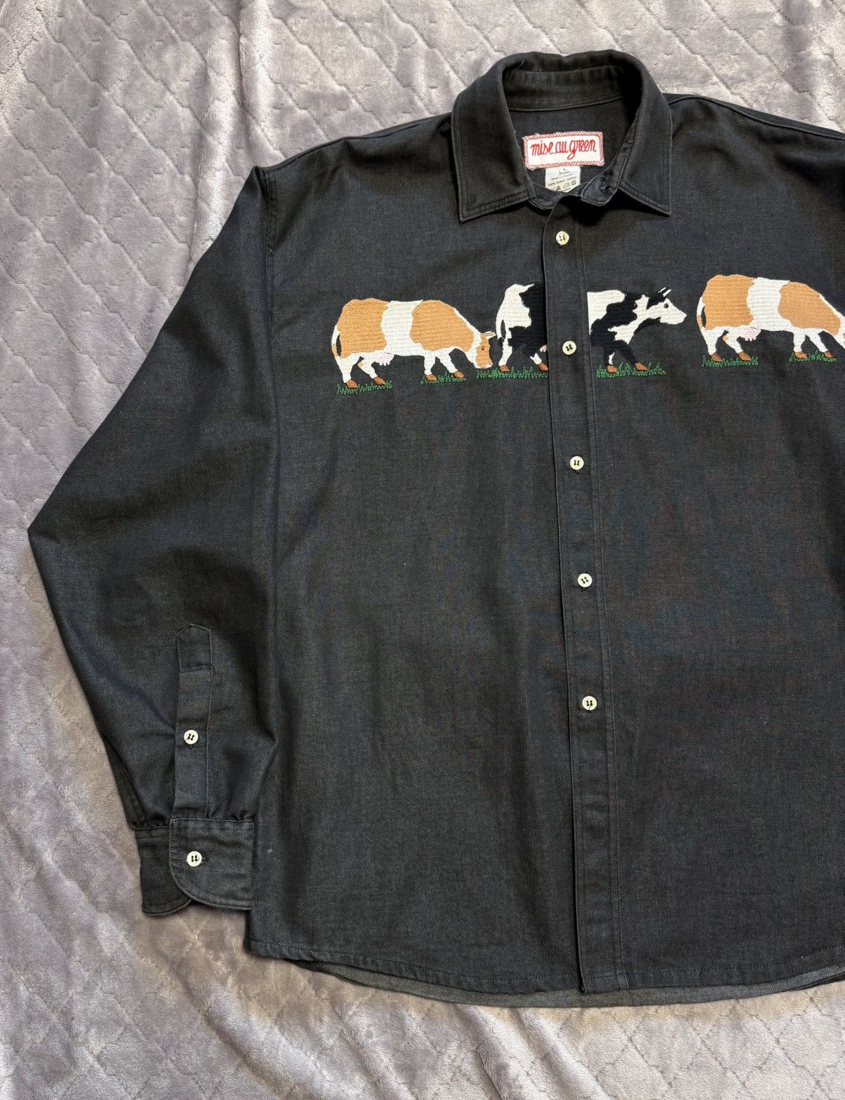 If Six Was Nine × Vintage Vintage Mise Au Green Shirt Buttons up Size US L / EU 52-54 / 3 - 2 Thumbnail