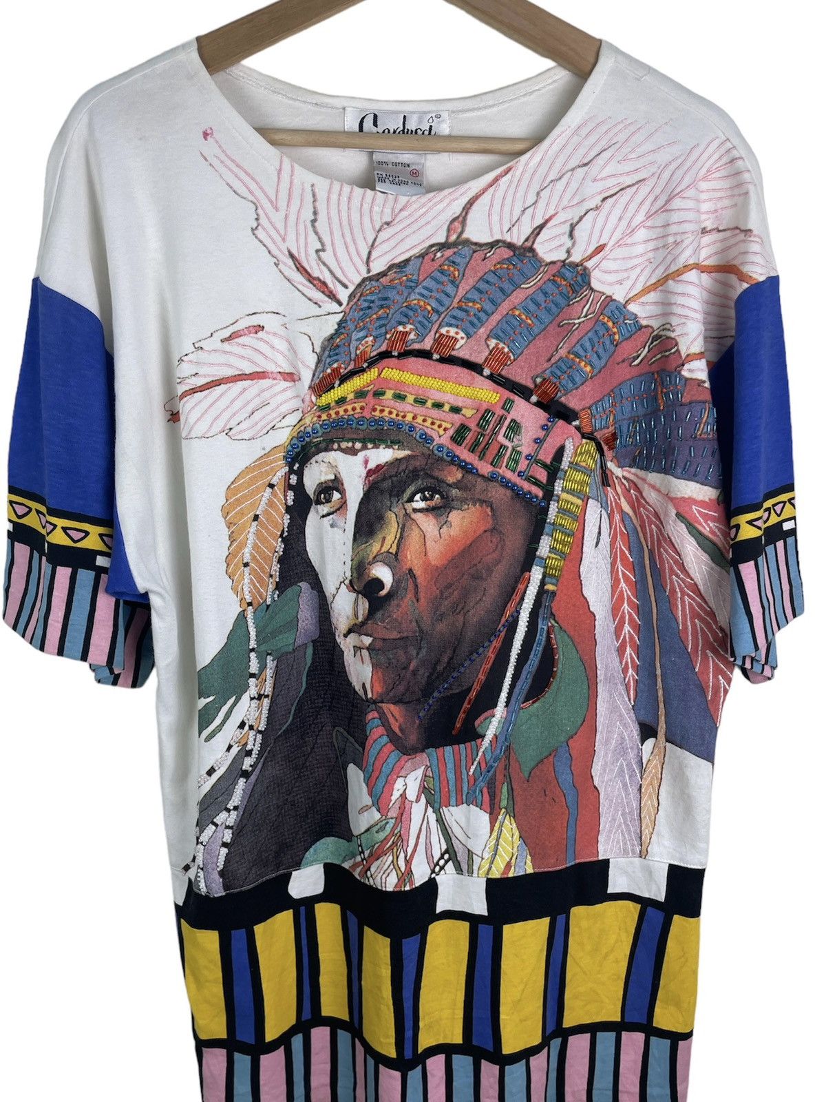 Native × Vintage Vintage 80s Carducci Native American Chief - Real Beadwork Size US M / EU 48-50 / 2 - 4 Thumbnail
