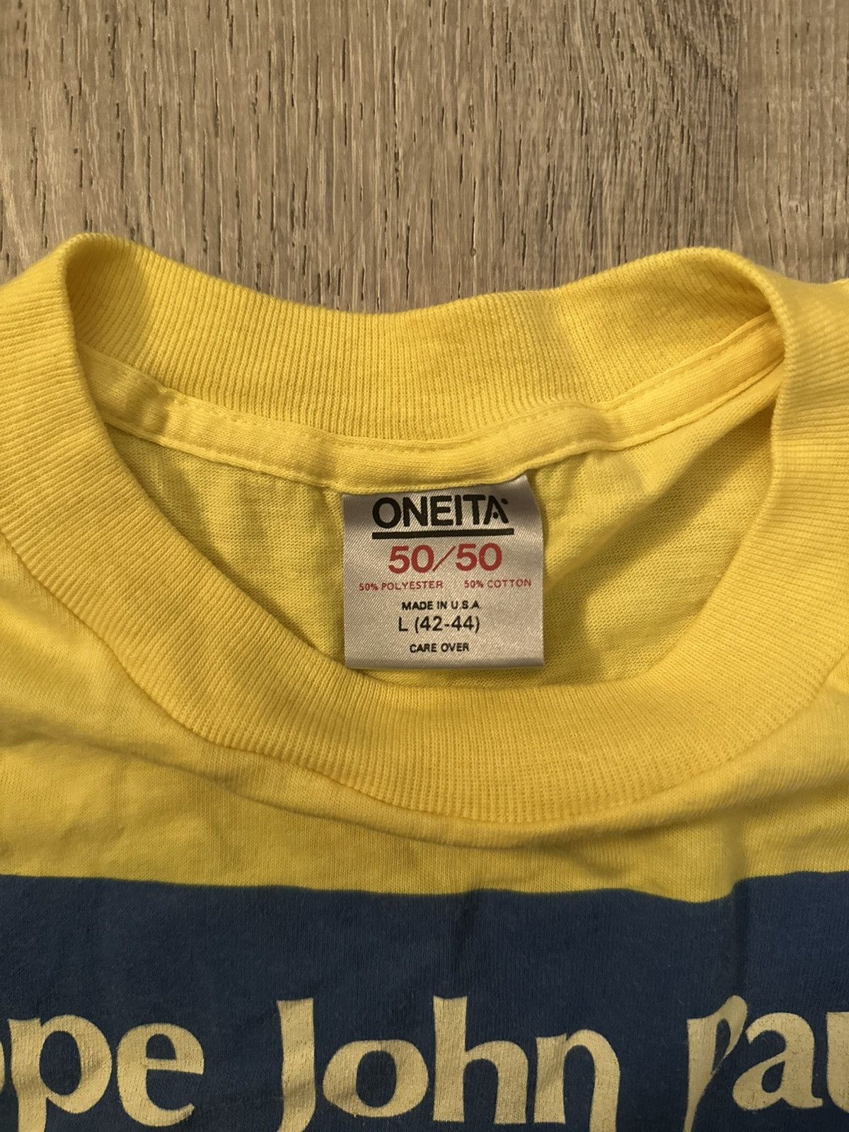 Vintage Vtg 80s Pope John Paul II USA Los Angeles Visit T Shirt Size US L / EU 52-54 / 3 - 3 Thumbnail