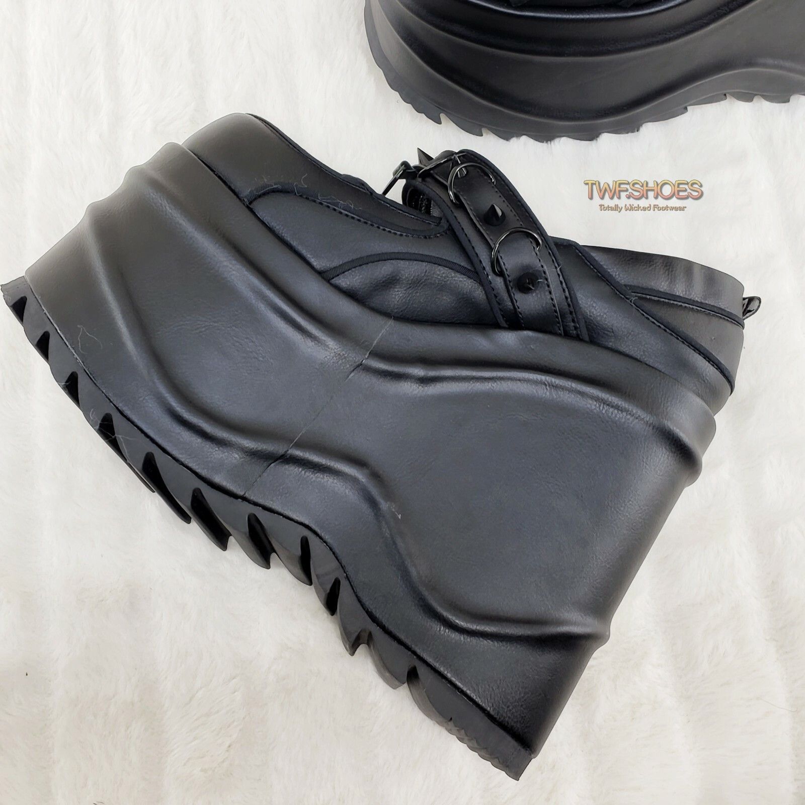 Demonia Cult DEMONIA Wave 48- 6" Platform Black Matte Goth Punk Mary Jane Size US 11 / IT 41 - 3 Thumbnail