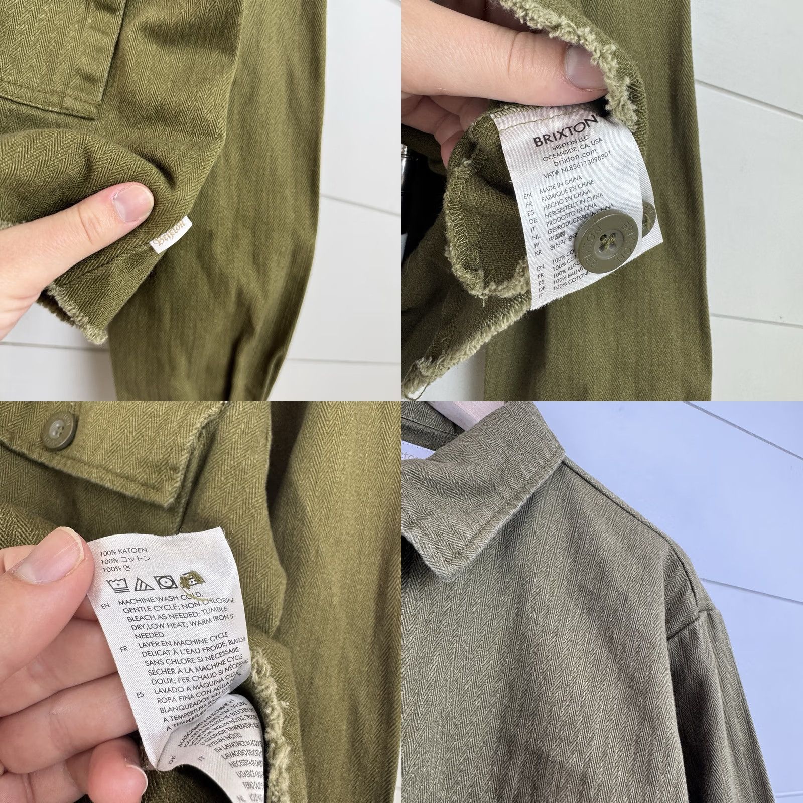 Brixton Brixton Jacket Denim Short L/S Cropped Olive Green Button Fridge? Size M / US 6-8 / IT 42-44 - 9 Thumbnail