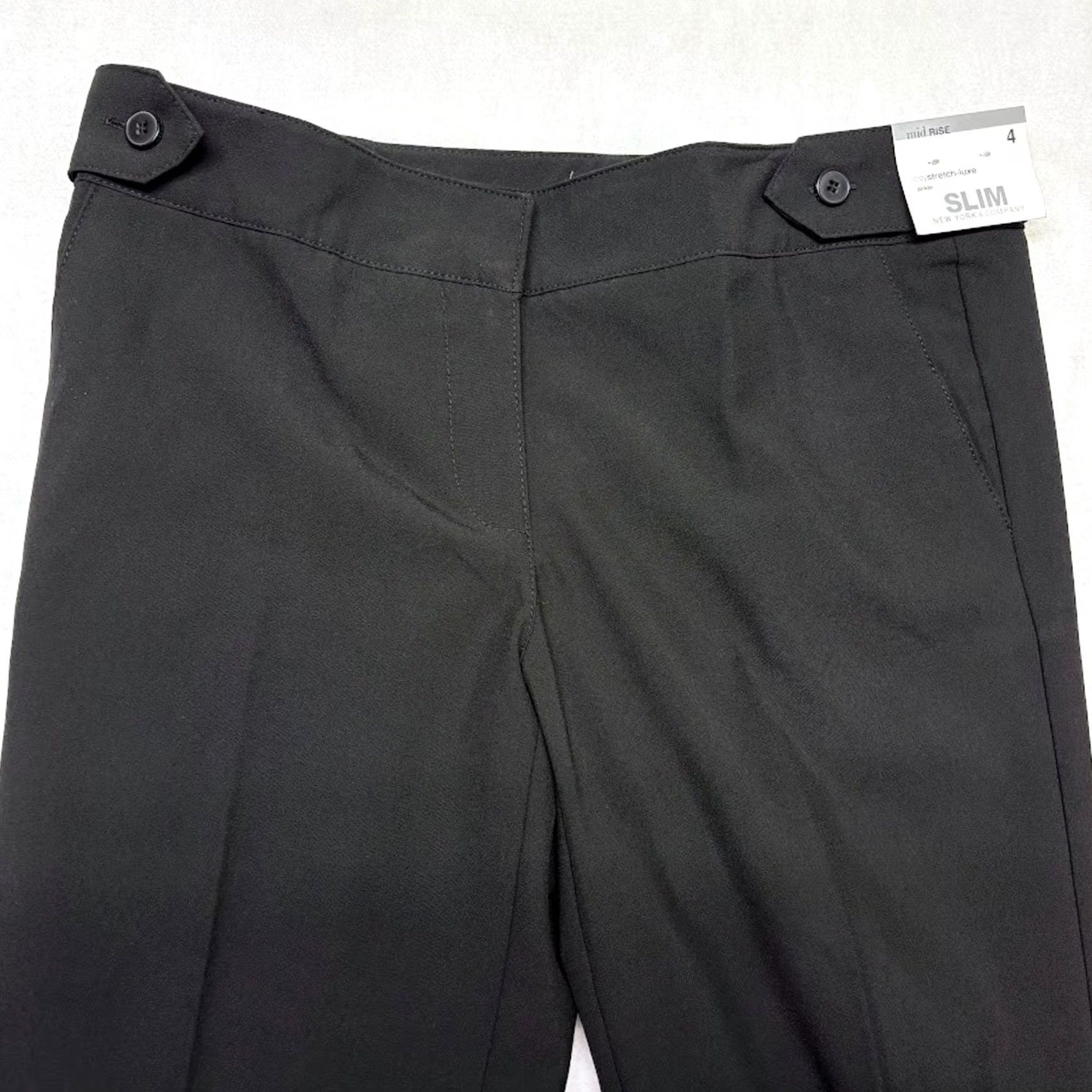 Vintage New York & Company Black Mid Rise Crop Dress Pants City Stretch Luxe Size 4 Size 27" / US 4 / IT 40 - 4 Thumbnail