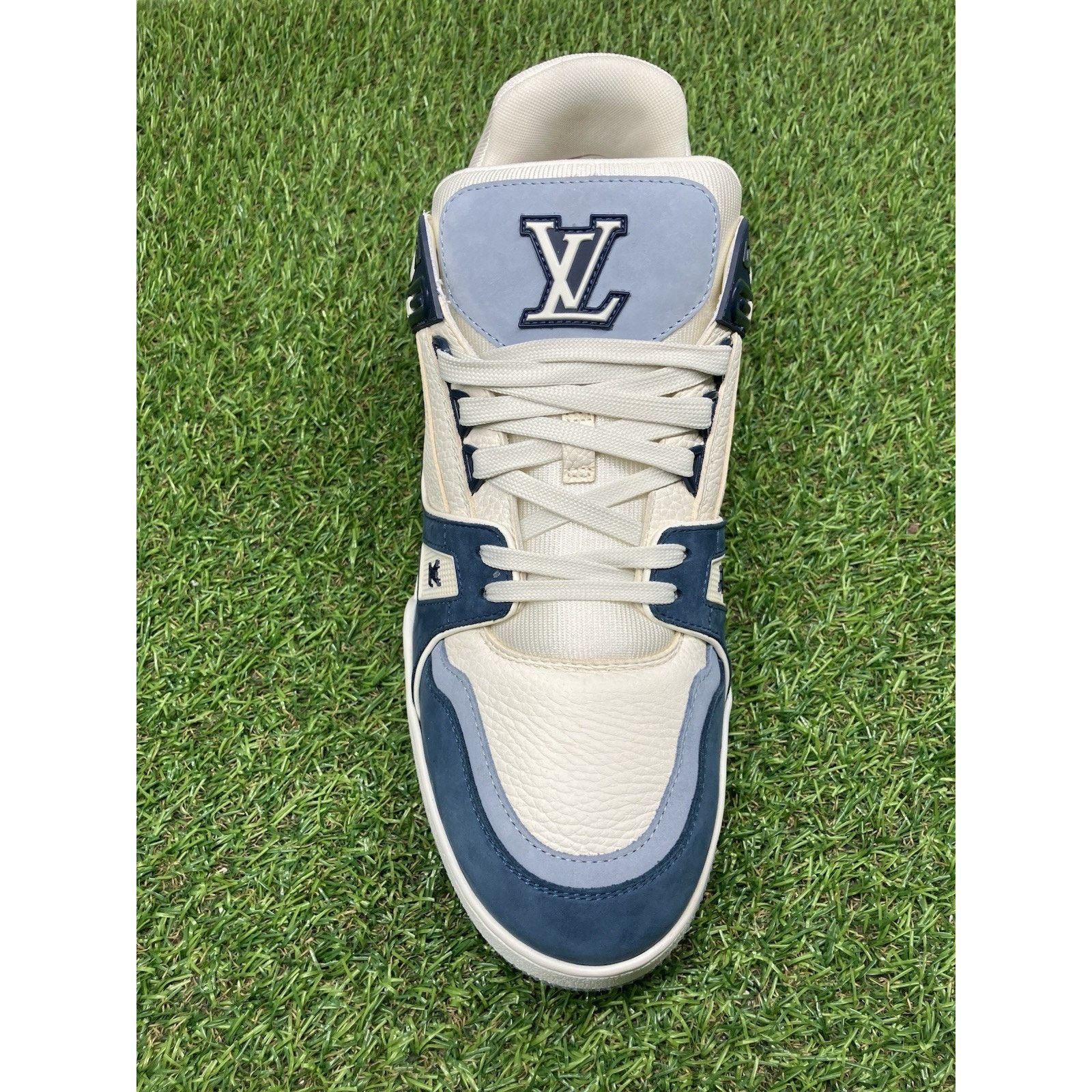 Louis Vuitton Louis Vuitton Trainer ' Blue Beige ' | EXCELLENT Size US 11 / EU 44 - 5 Thumbnail