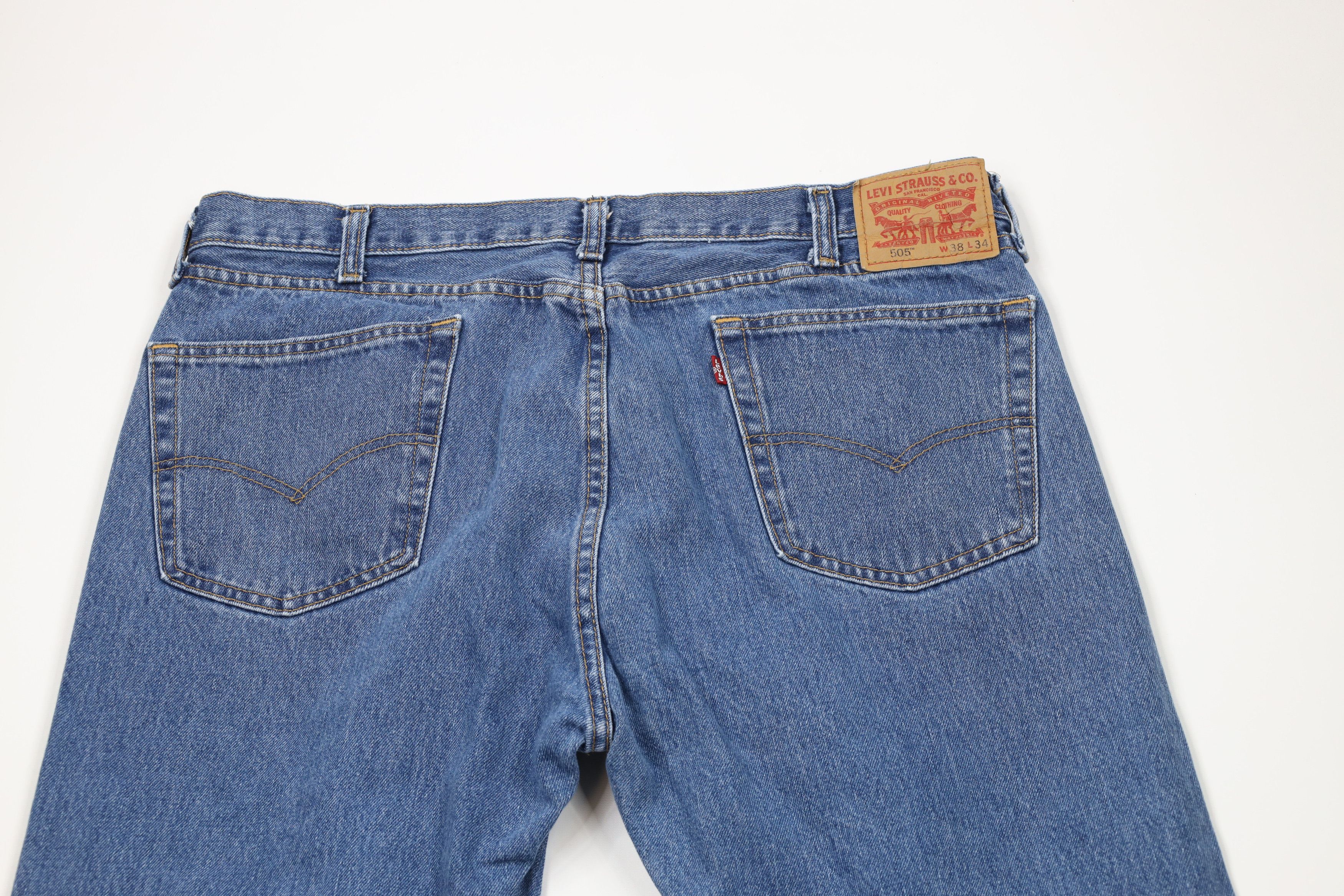 Levi's × Vintage Vintage Y2K Levis 505 Fit Straight Leg Denim Jeans Blue Size US 38 / EU 54 - 10 Thumbnail