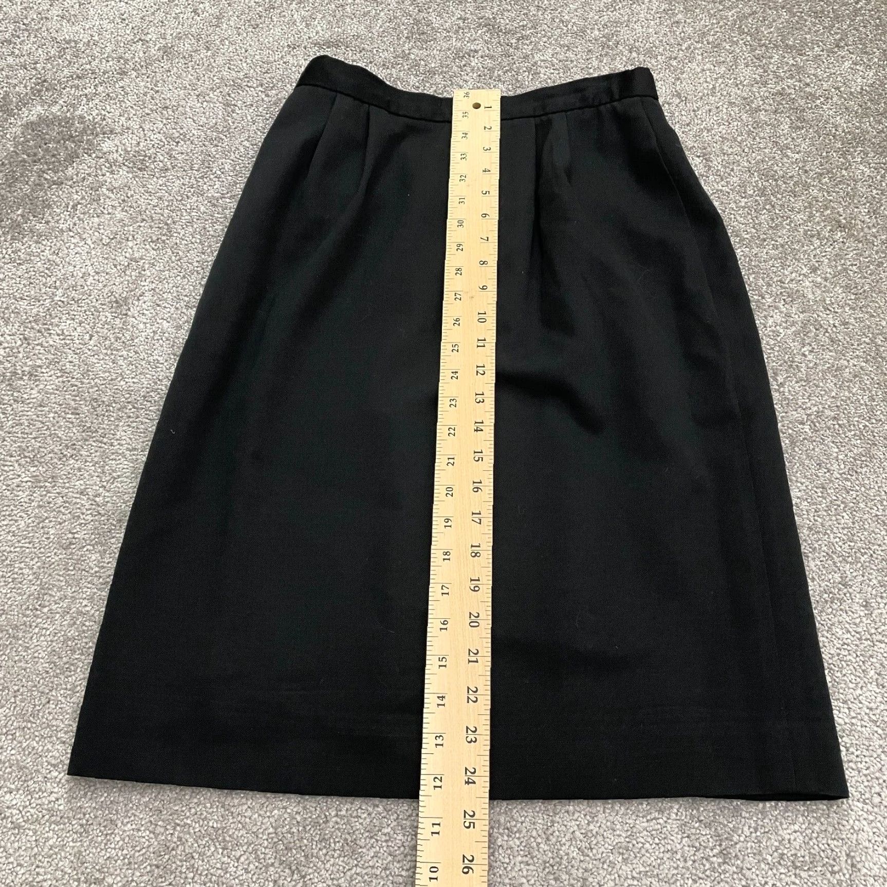 Lands' End Lands' End Wool Midi Skirt Womens 8 Regular Black Back Slit Workwear Size 30" / US 8 / IT 44 - 6 Thumbnail