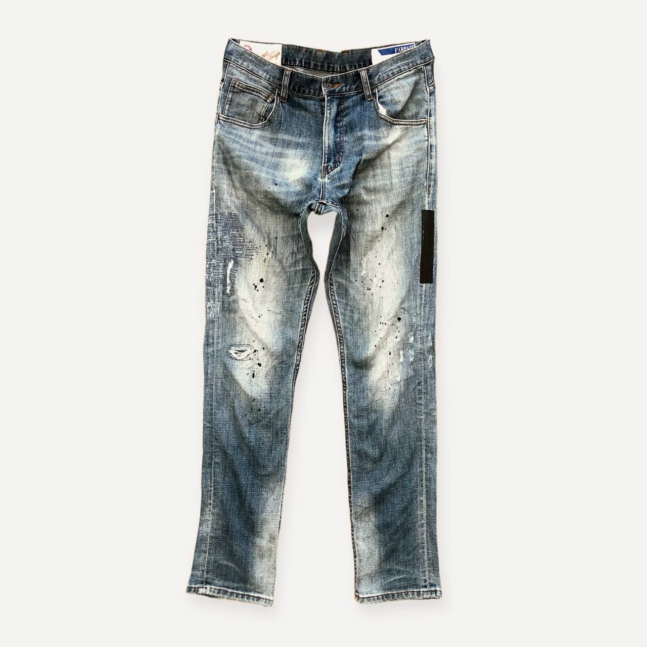 VINTAGE RATTLE TRAP DISTRESSED PAINTED SLIMFIT JEANS