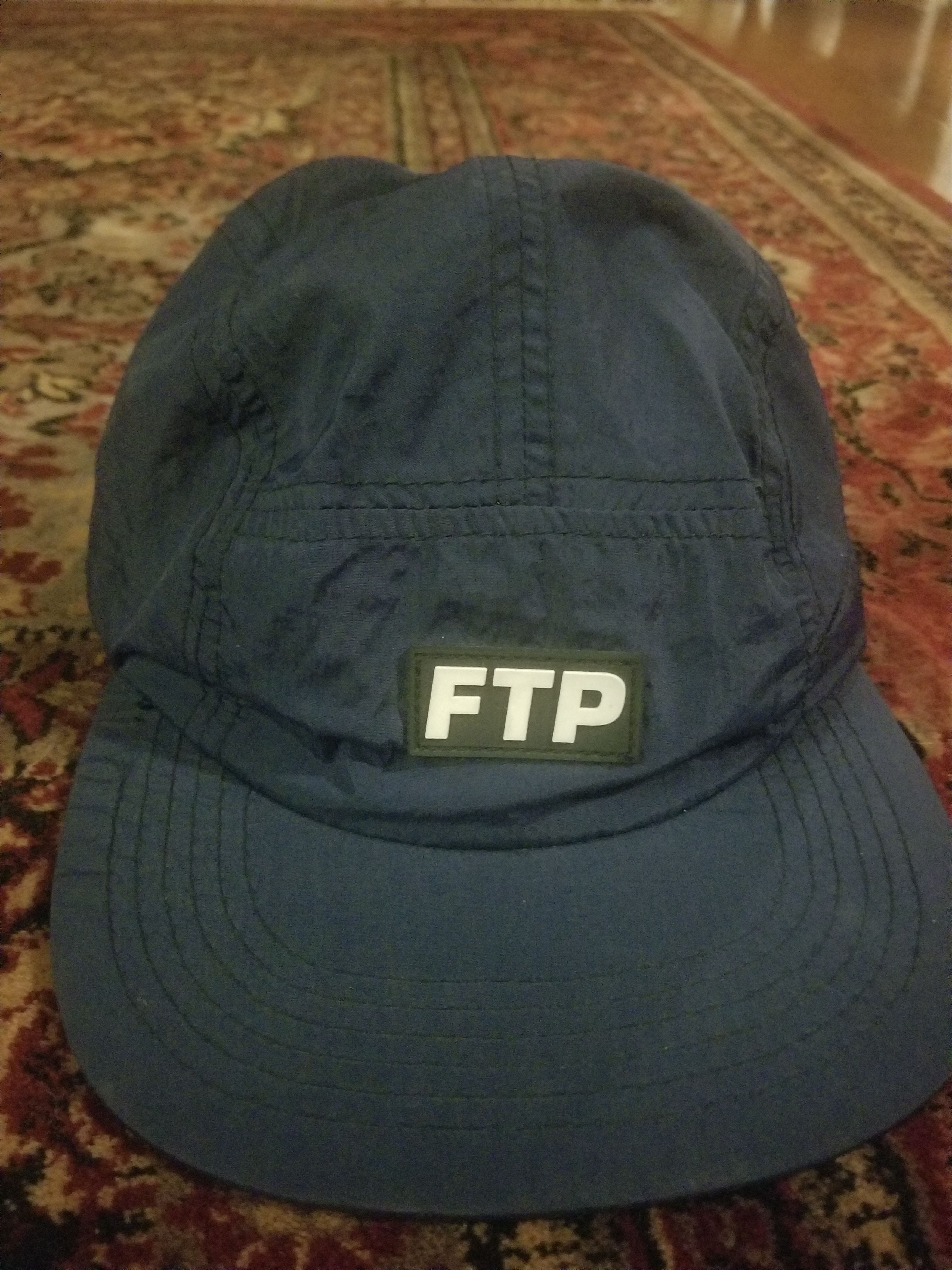 Fuck The Population ftp navy nylon camp hat Size ONE SIZE - 1 Thumbnail