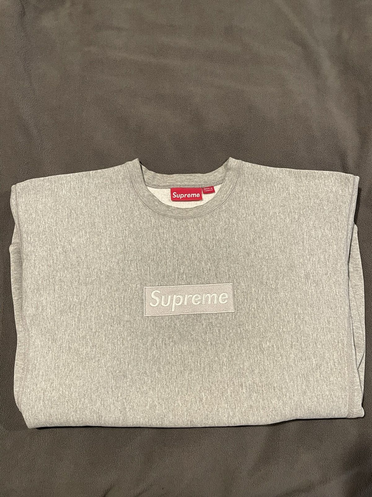 Supreme Supreme grey Box logo crewneck Size US XL / EU 56 / 4 - 3 Thumbnail
