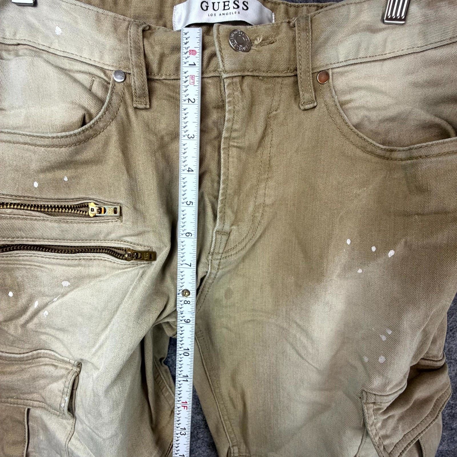 Guess Guess Jeans 32 Beige Slim Tapered Streetwear Paint Grunge Size US 32 / EU 48 - 7 Thumbnail