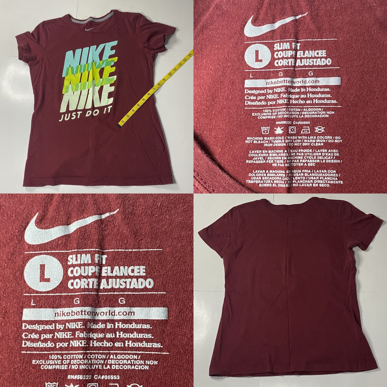Nike Nike Dri-Fit Shirt Womens Slim Fit Short Sleeve Medium Red T-Shirt Breathable Lightweight Quick Dry Nike Dri-FIT Womens Regular Size L Size L / US 10 / IT 46 - 8 Thumbnail