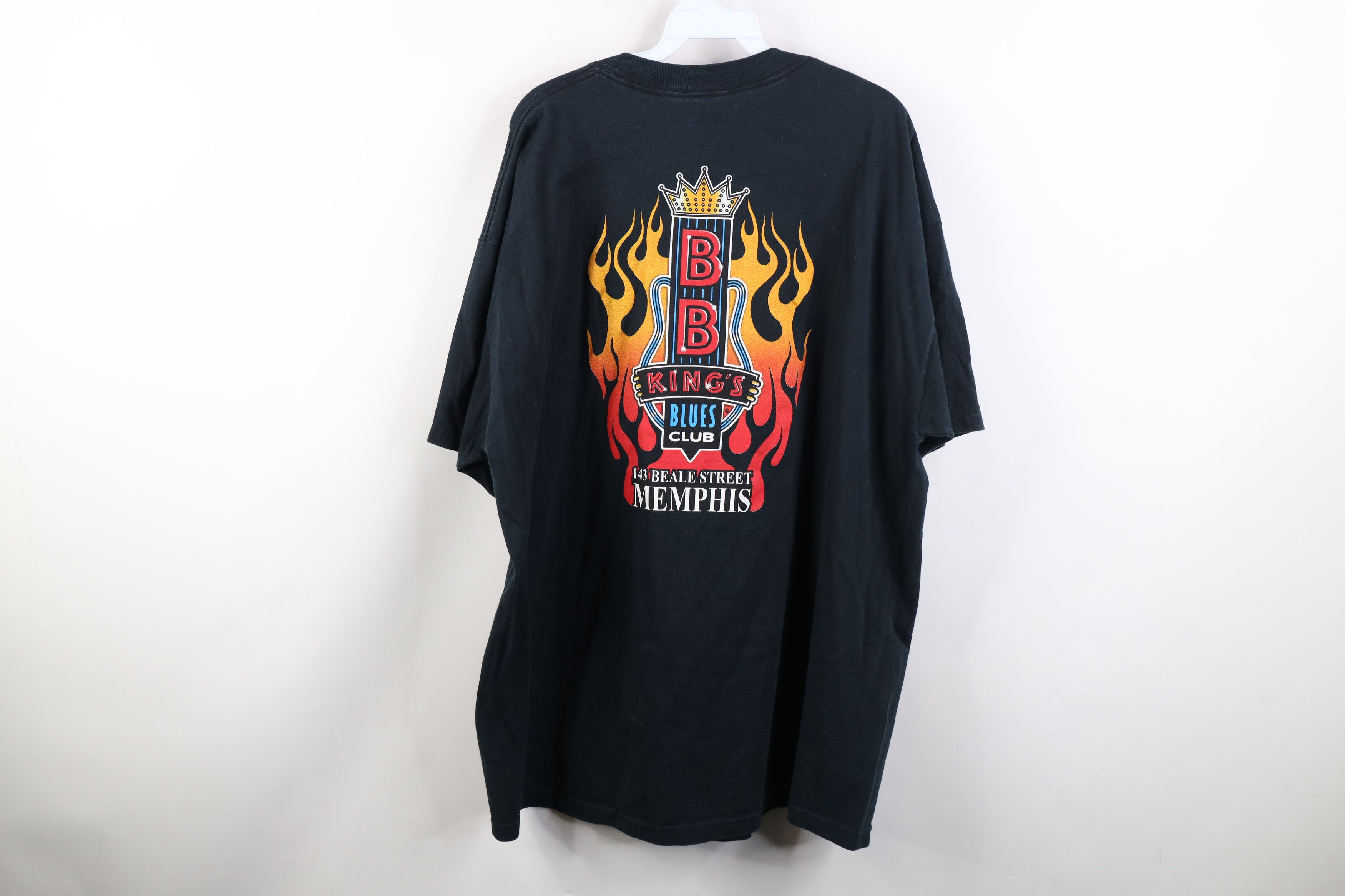 Vintage Vintage Y2K Blues Club Memphis Fire Flames T-Shirt Black Size US XXL / EU 58 / 5 - 12 Thumbnail