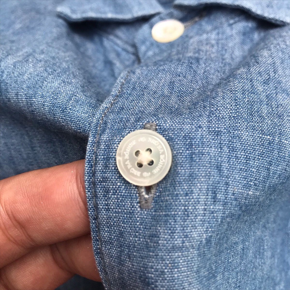 BRU NA BOINNE × Japanese Brand × Vintage Bruna Boinne TabiSugata nananinsha Authentic Denim Shirt Size US M / EU 48-50 / 2 - 13 Thumbnail