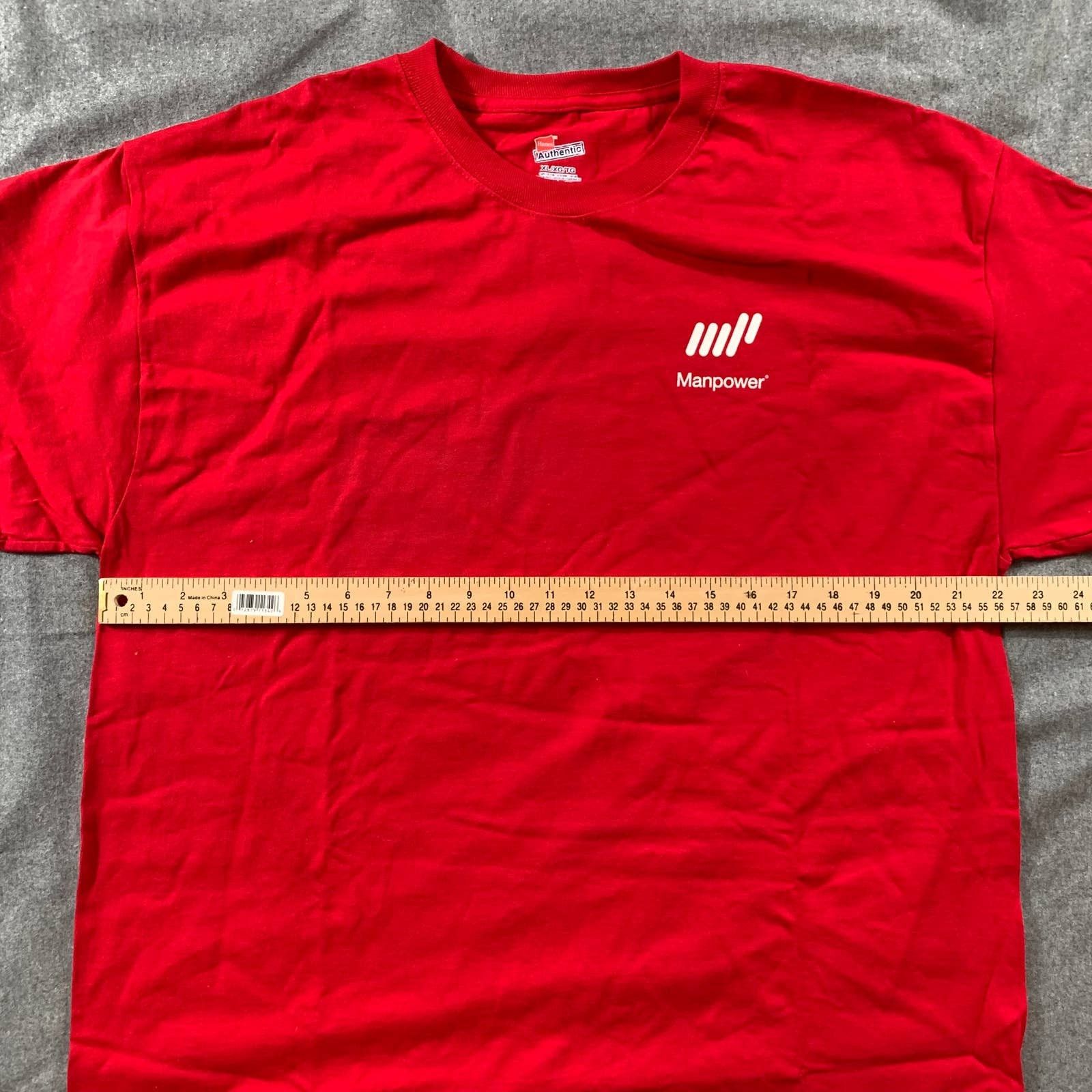 Hanes Hanes Shirt Adult Extra Large Man Power Red Size US XL / EU 56 / 4 - 4 Thumbnail