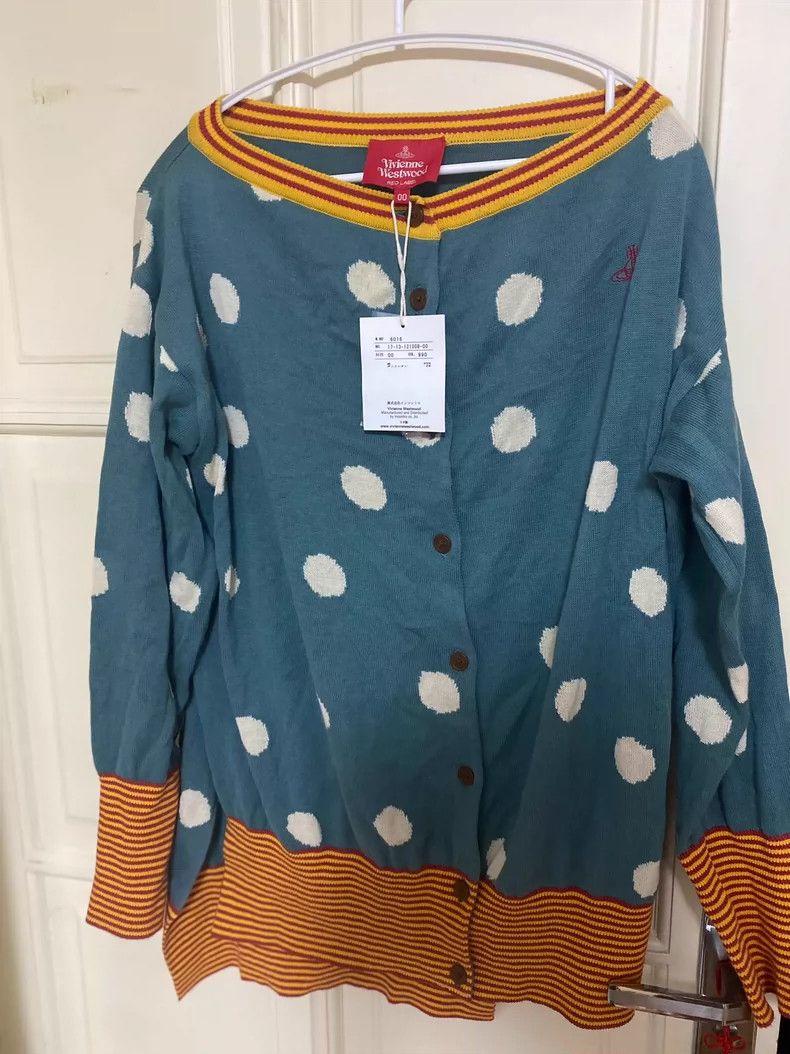 Vivienne Westwood Vivienne Westwood size00 Blue polka-dotted jade-green knit Size M / US 6-8 / IT 42-44 - 2 Thumbnail