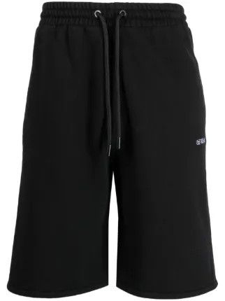 Off-White o1gr1nt0425 Stitch Diags Skate Sweat Short in Black Size US 34 / EU 50 - 1 Thumbnail