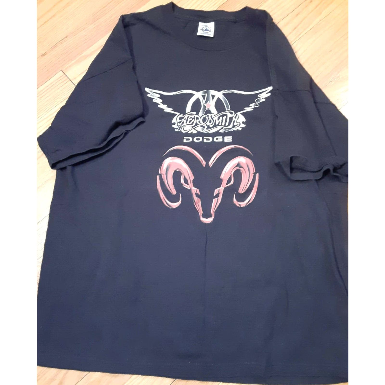 Vintage VINTAGE Aerosmith Dodge Ram T-Shirt XL Black Men Short Sleeve graphic delta pro weight Rams head Size US XL / EU 56 / 4 - 4 Thumbnail