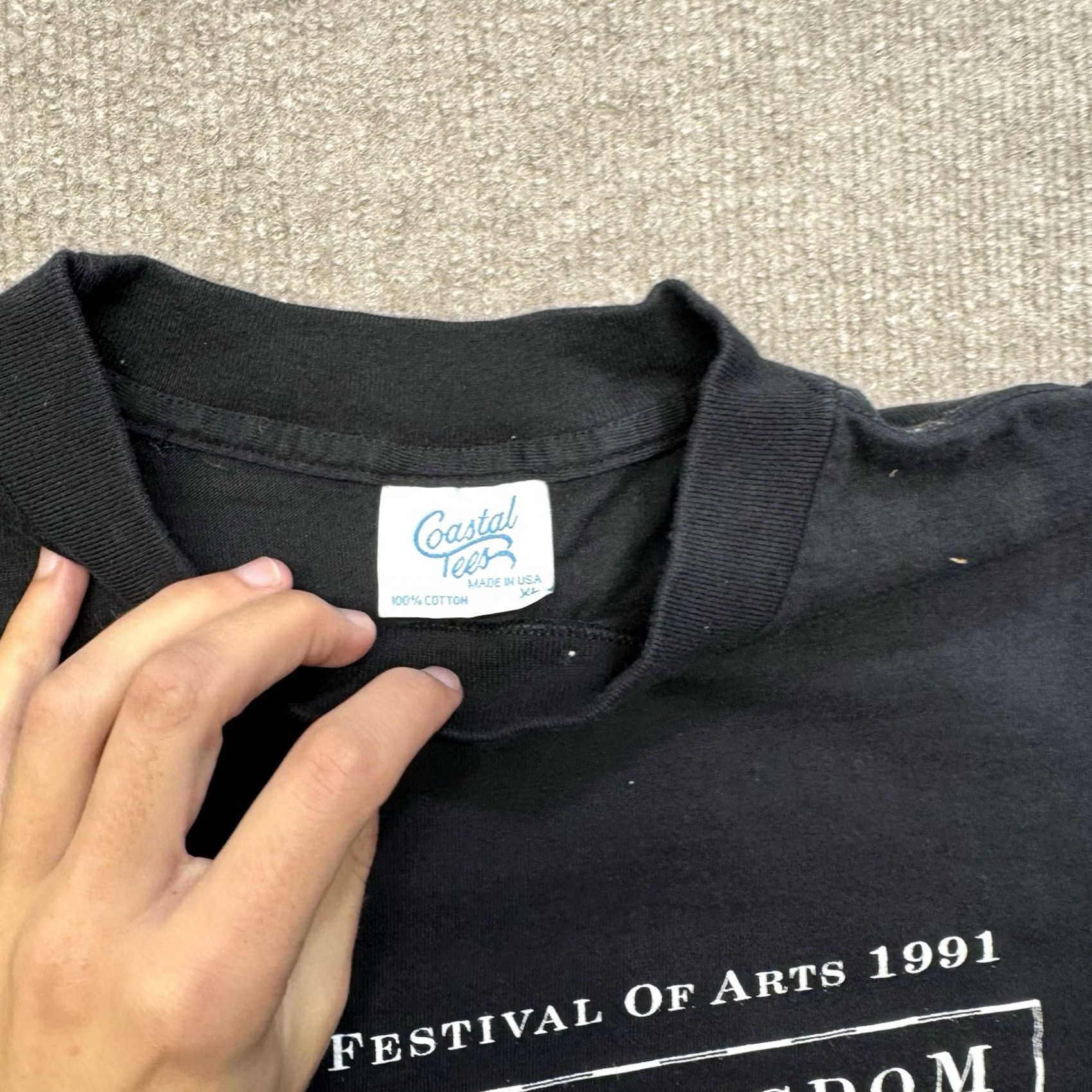 Vintage VINTAGE Birmingham Art Festival T Shirt Mens XL Black Cotton Crew Neck Graphic Print UK Alabama British Experience 90s Mens Size US XL / EU 56 / 4 - 3 Thumbnail