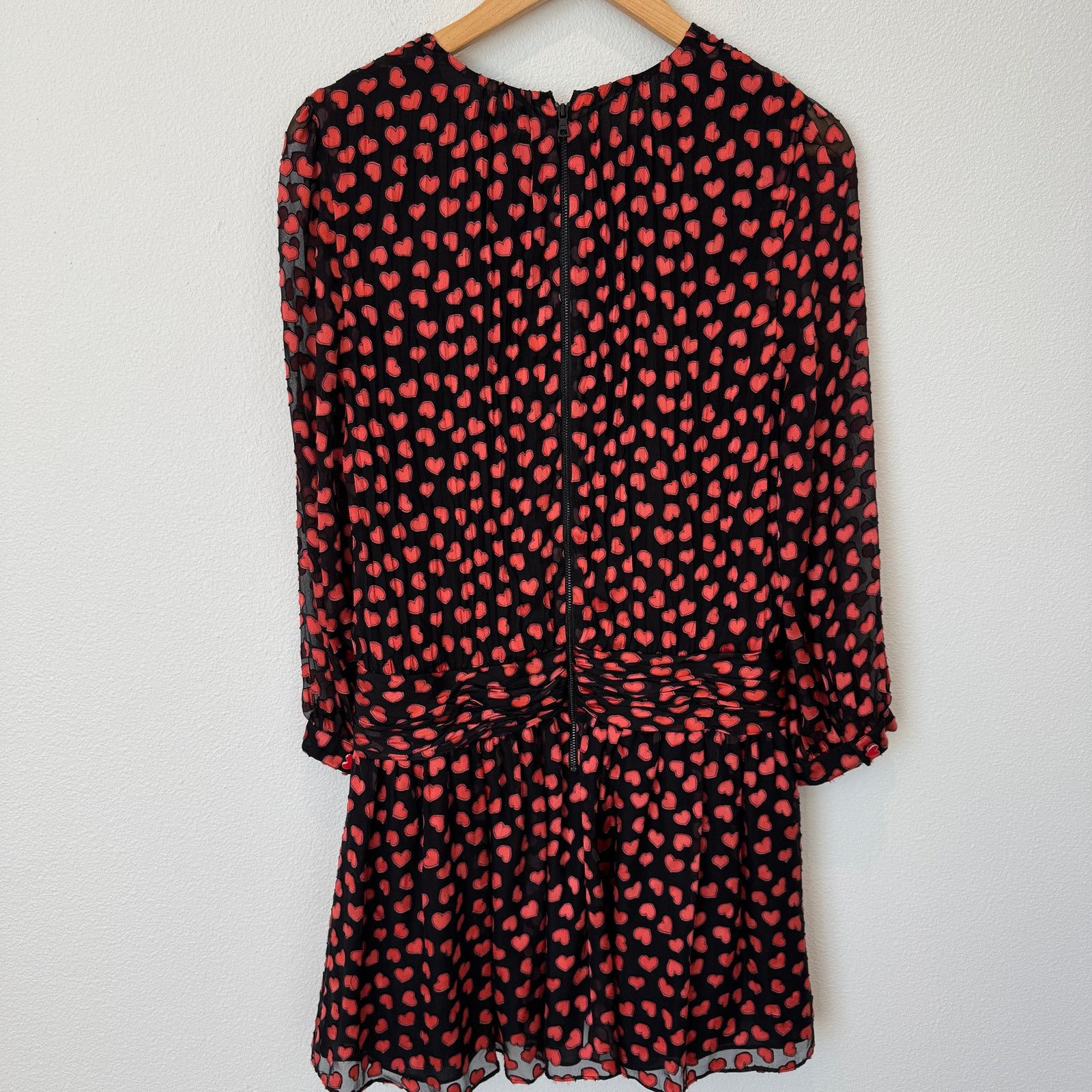 Alice + Olivia ALICE + OLIVIA Tessie Hearts Drop Waist Sheer Mini Dress Size S / US 4 / IT 40 - 12 Thumbnail