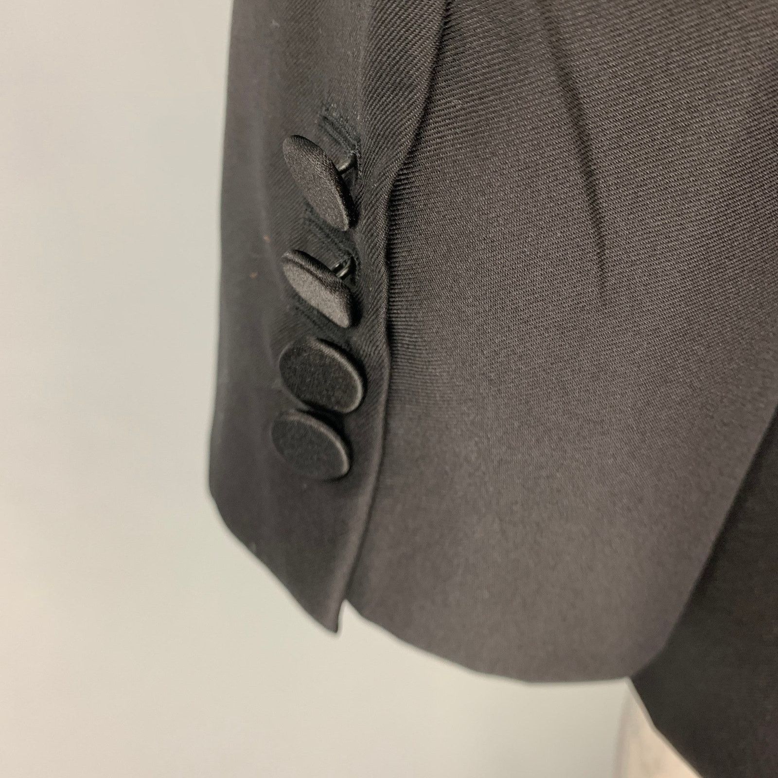 Lanvin LANVIN Size 46 Black Wool Silk Tuxedo Sport Coat Size 46R - 5 Thumbnail