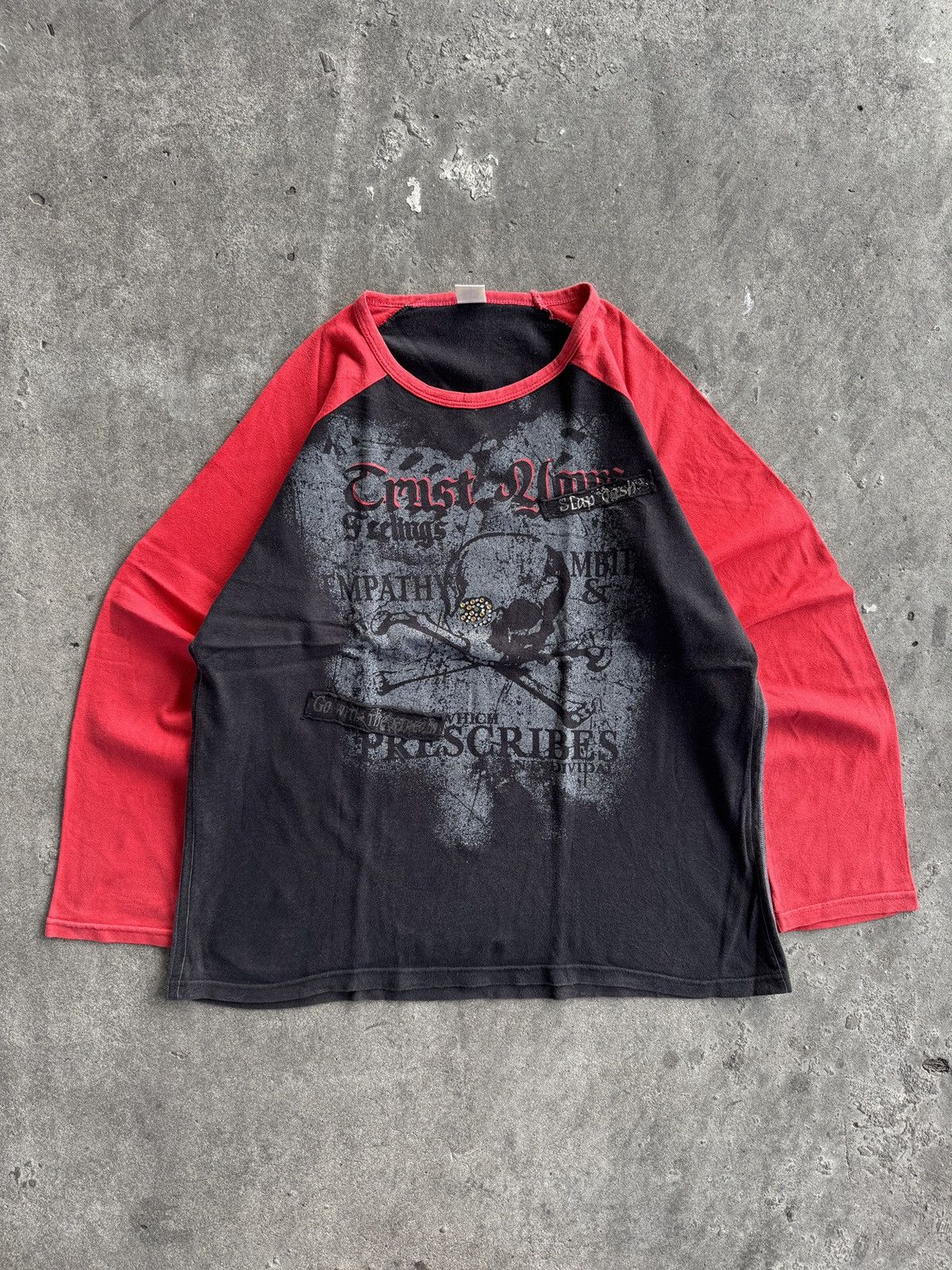 Japanese Cornflake Skull and Poem LS Tshirt
