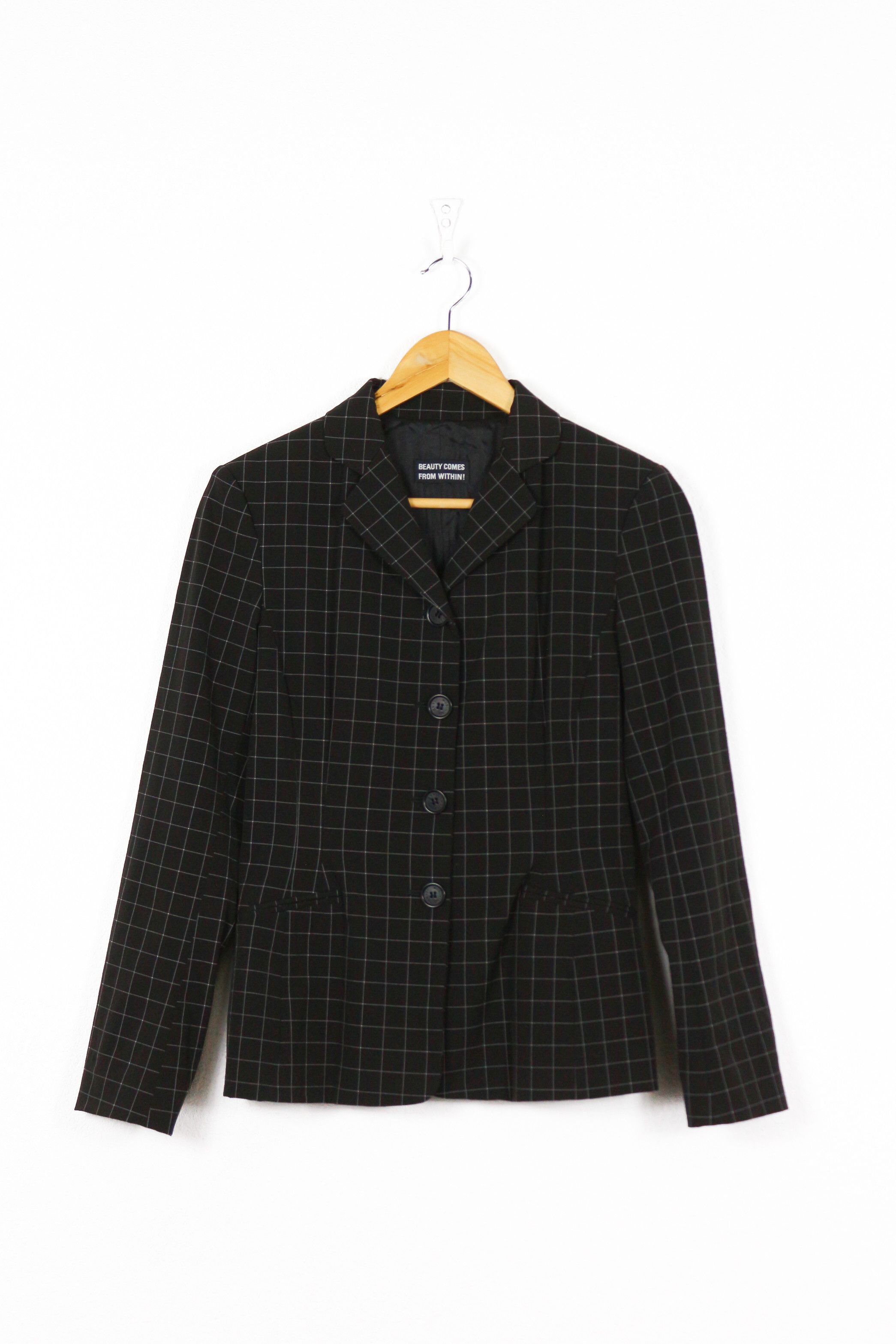 Moschino Vintage Moschino Jeans Check Black Blazer Jacket IT 40 Size S / US 4 / IT 40 - 1 Thumbnail