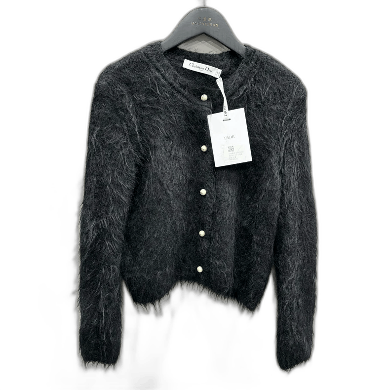 Dior Dior Black Pearl Button Cardigan Size S / US 4 / IT 40 - 1 Thumbnail