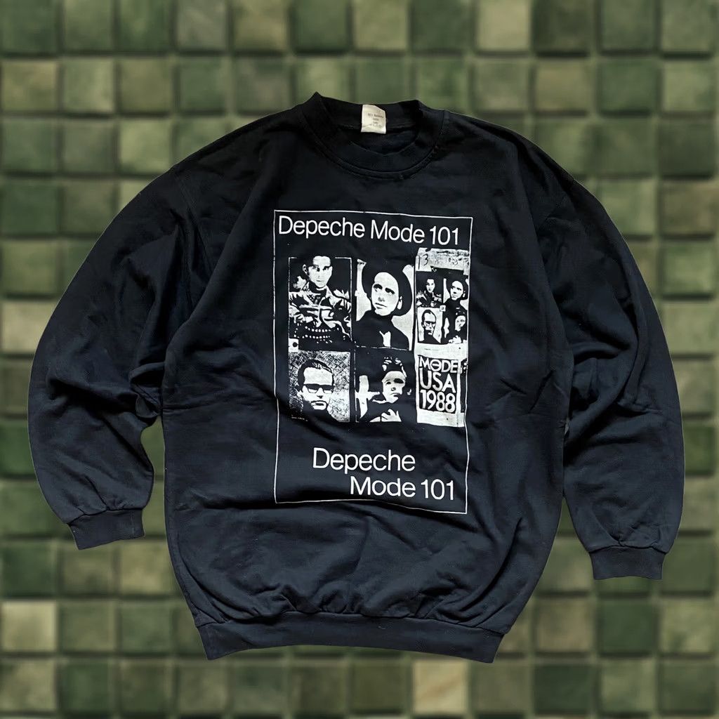 Vintage VINTAGE Depeche Mode 101 Black Sweatshirt Mens M Black Sweatshirt 1988 Vintage 80s Size US M / EU 48-50 / 2 - 1 Thumbnail