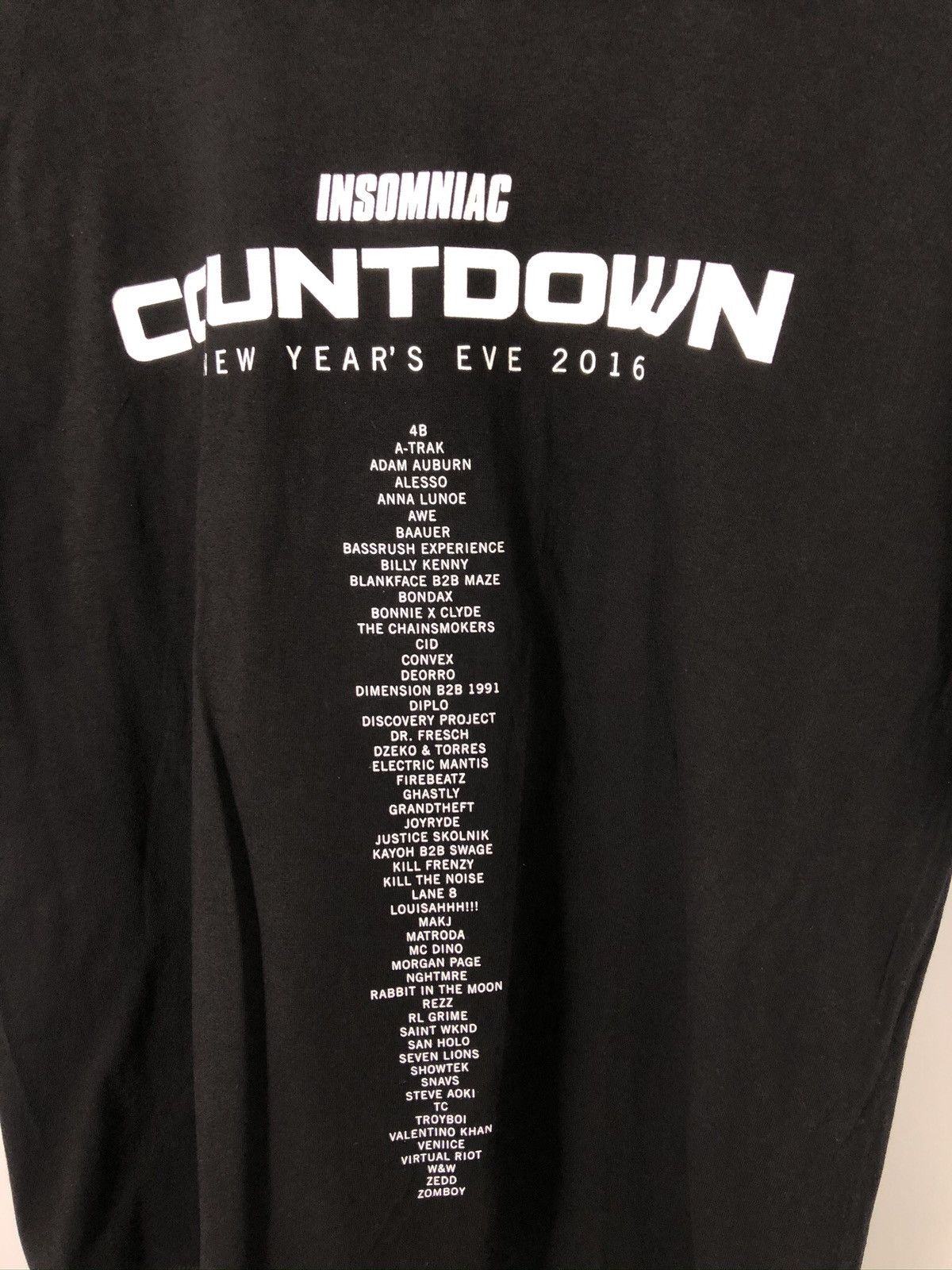 Insomnia Visuals × Other Insomniac 2016 Line Up Black T-Shirt Size US L / EU 52-54 / 3 - 6 Thumbnail