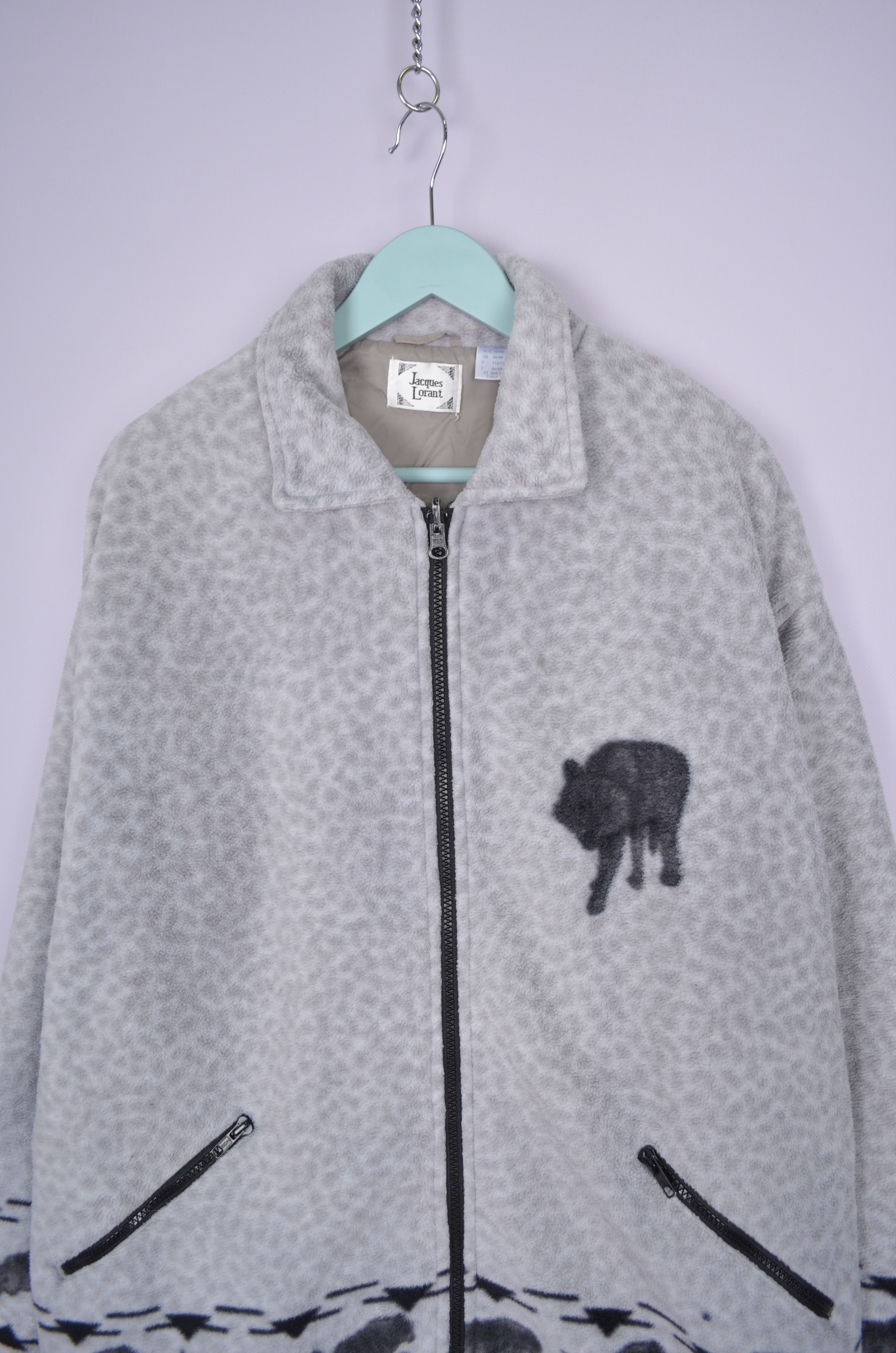 Vintage Vintage Jacques Lorant Fleece Pattern Wolves Full Zip Sz XL Size US XL / EU 56 / 4 - 2 Thumbnail