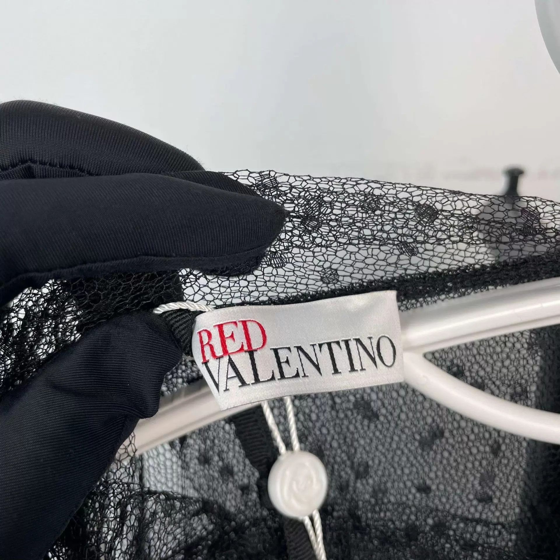 Valentino Valentino Black White Bow Lace Tulle Dress 165 New With Tags Size S / US 4 / IT 40 - 8 Thumbnail