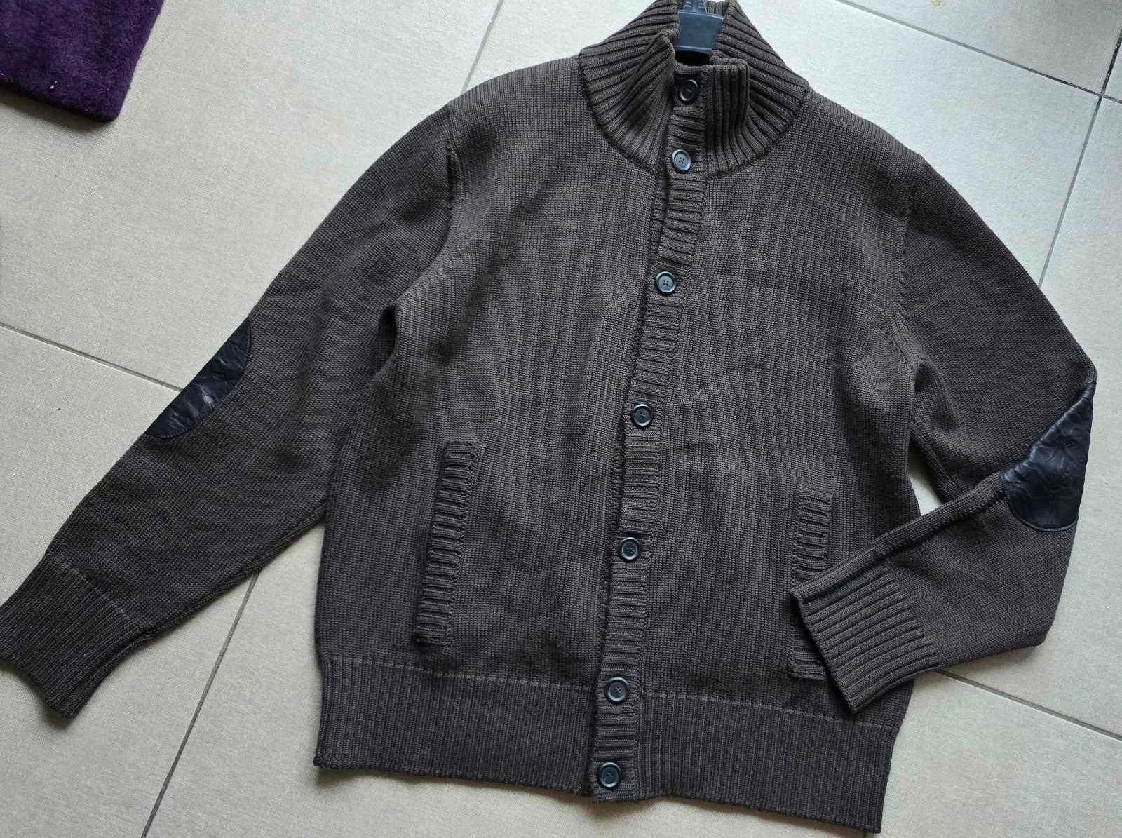 Other PHIL PETTER Wool Taup Men Knit Cardigan High Collar Button Size US M / EU 48-50 / 2 - 3 Thumbnail