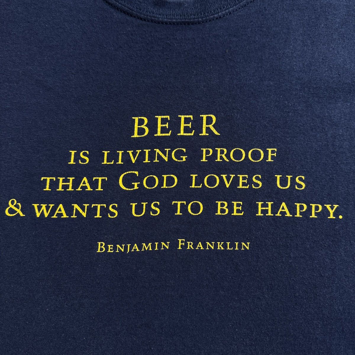 Vintage 2000s Benjamin Frankin Beer God loves funny tee Y2k alcohol Size US L / EU 52-54 / 3 - 3 Thumbnail