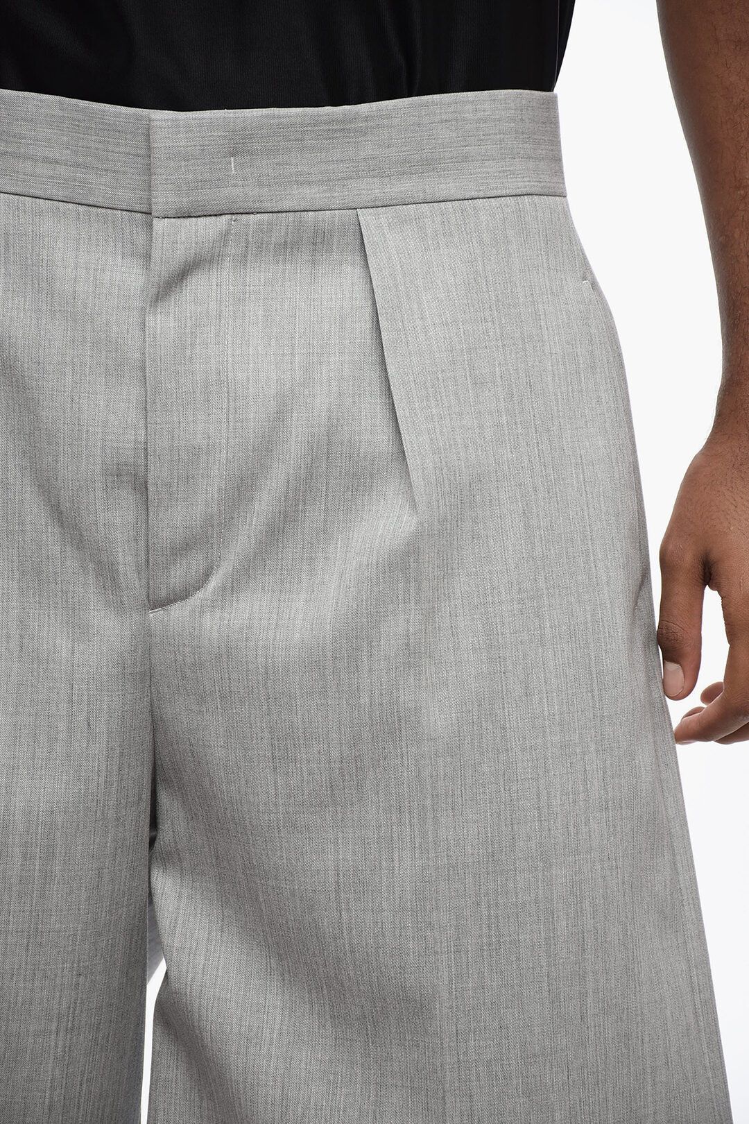 Jil Sander og1mm0625 Single-pleated Wool Short in Grey Size US 30 / EU 46 - 3 Thumbnail
