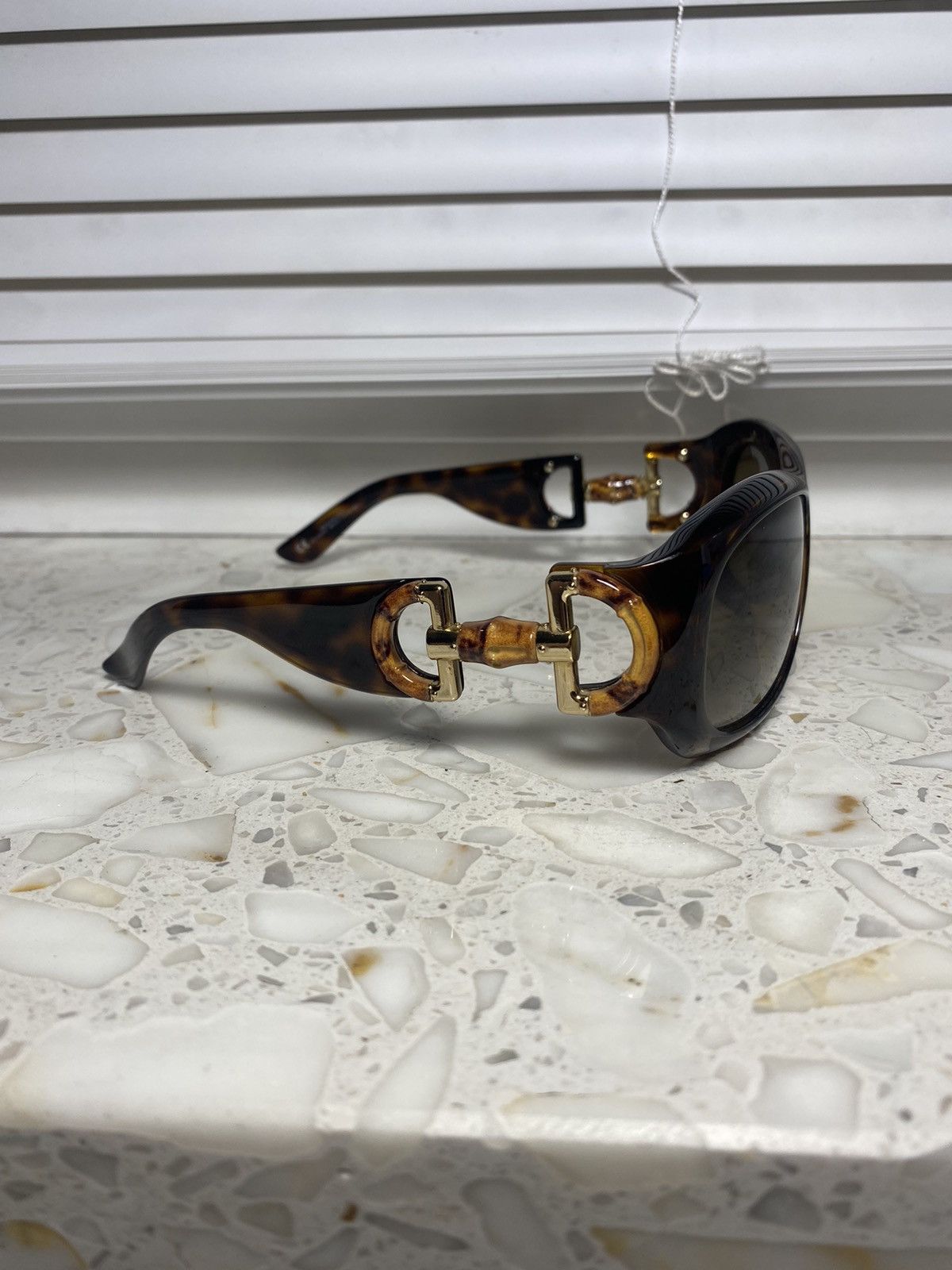 Gucci × Vintage Logo Bamboo Vintage Gucci Sunglasses Size ONE SIZE - 6 Thumbnail
