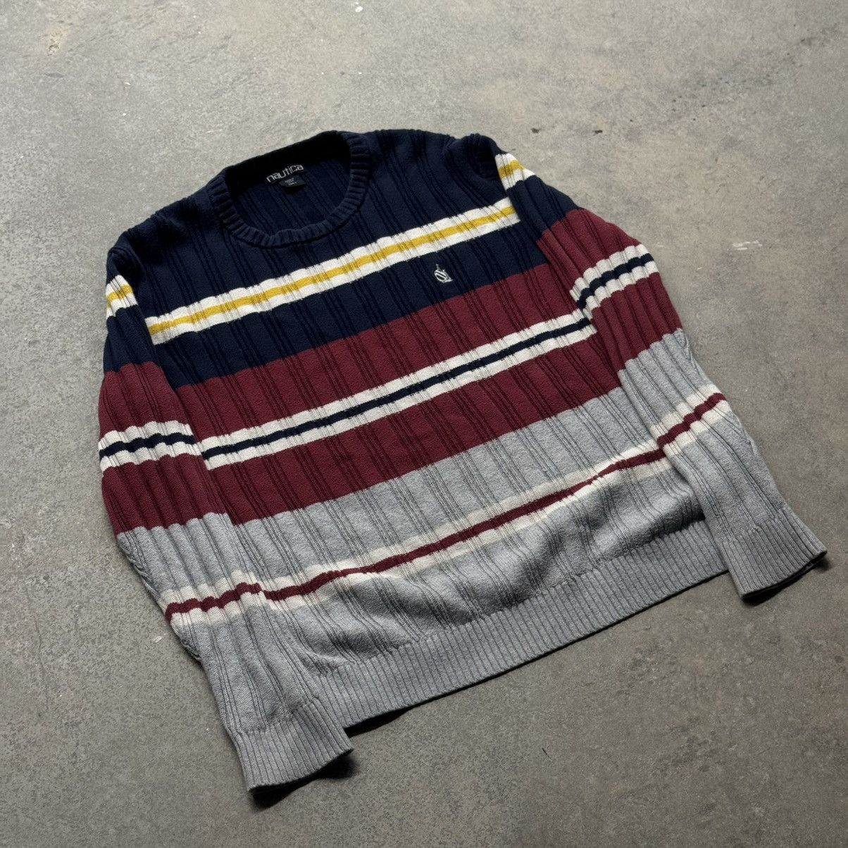 Nautica Vintage 90s Y2K Nautica Stripe Knit Crewneck Sweater Size L Size US L / EU 52-54 / 3 - 1 Thumbnail