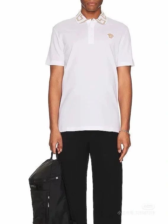 Versace Versace Men's wordmark jacquard polo shirt Size US XS / EU 42 / 0 - 8 Thumbnail