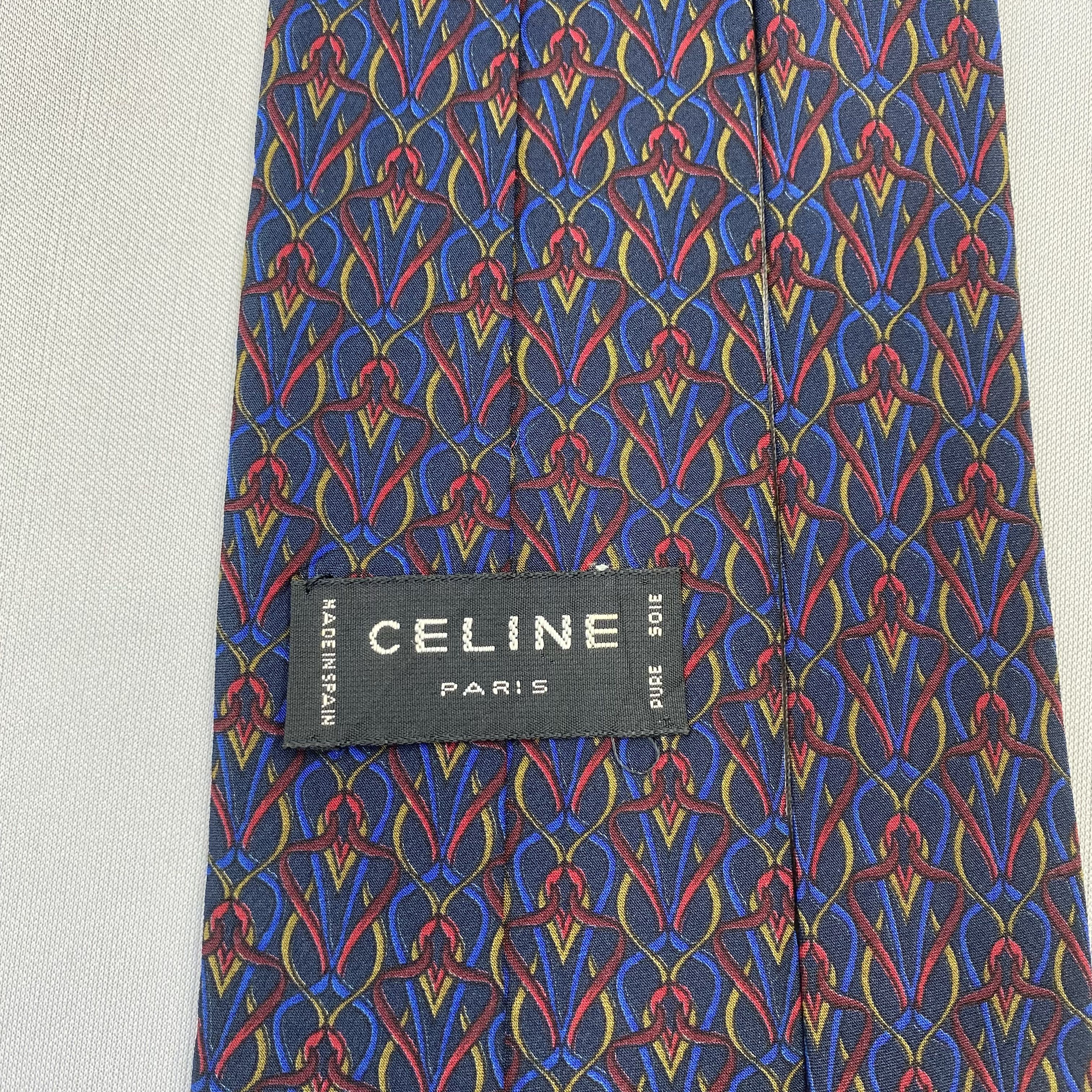 Celine Vintage Celine SILK Necktie Cravate Pure Silk Neck Tie Size ONE SIZE - 7 Thumbnail