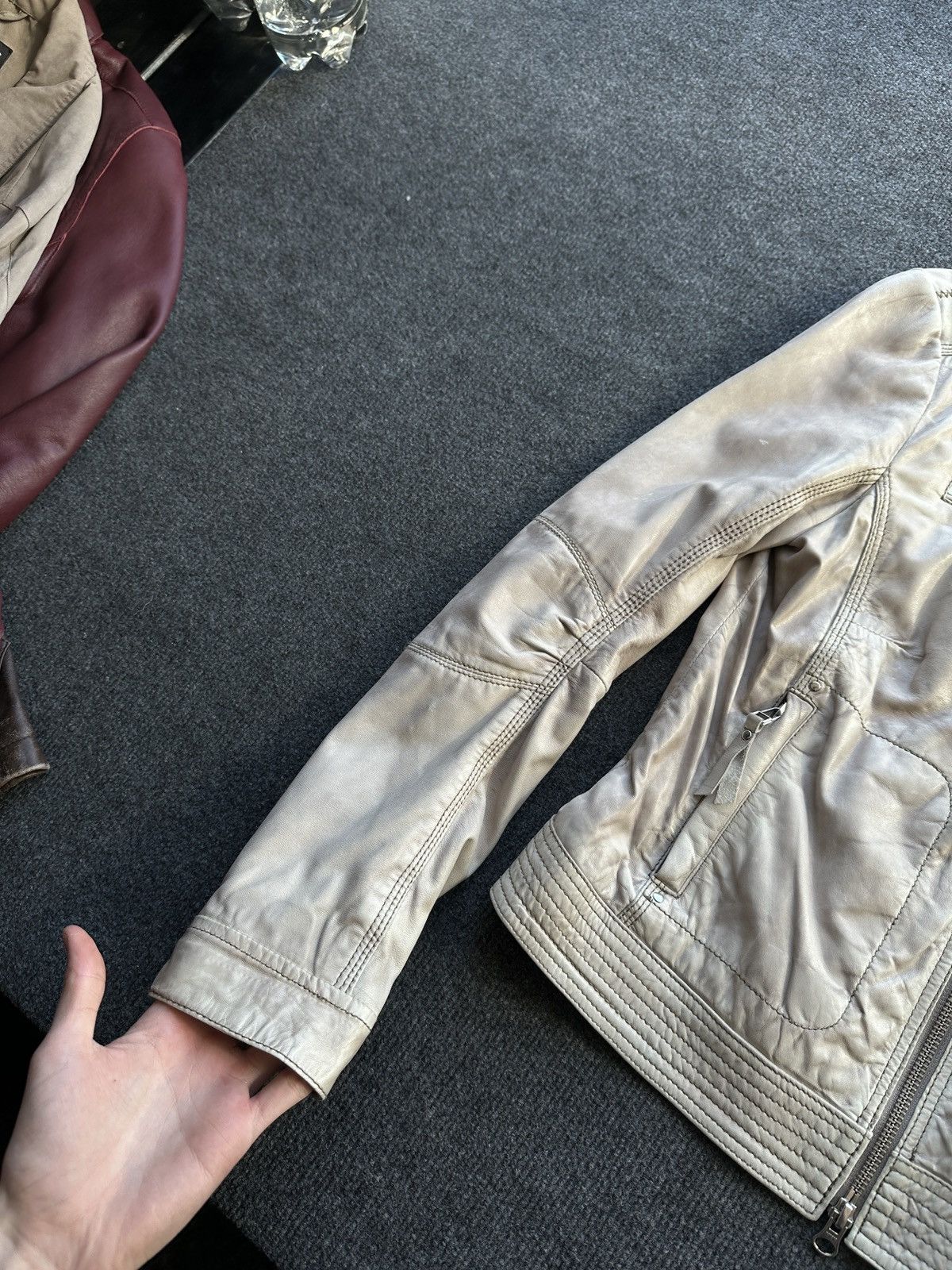 Leather 🚨 LEATHER WOMEN OPIUM LUXURY JACKET ZIP AVANT GARDE POCKET Size XS / US 0-2 / IT 36-38 - 5 Thumbnail