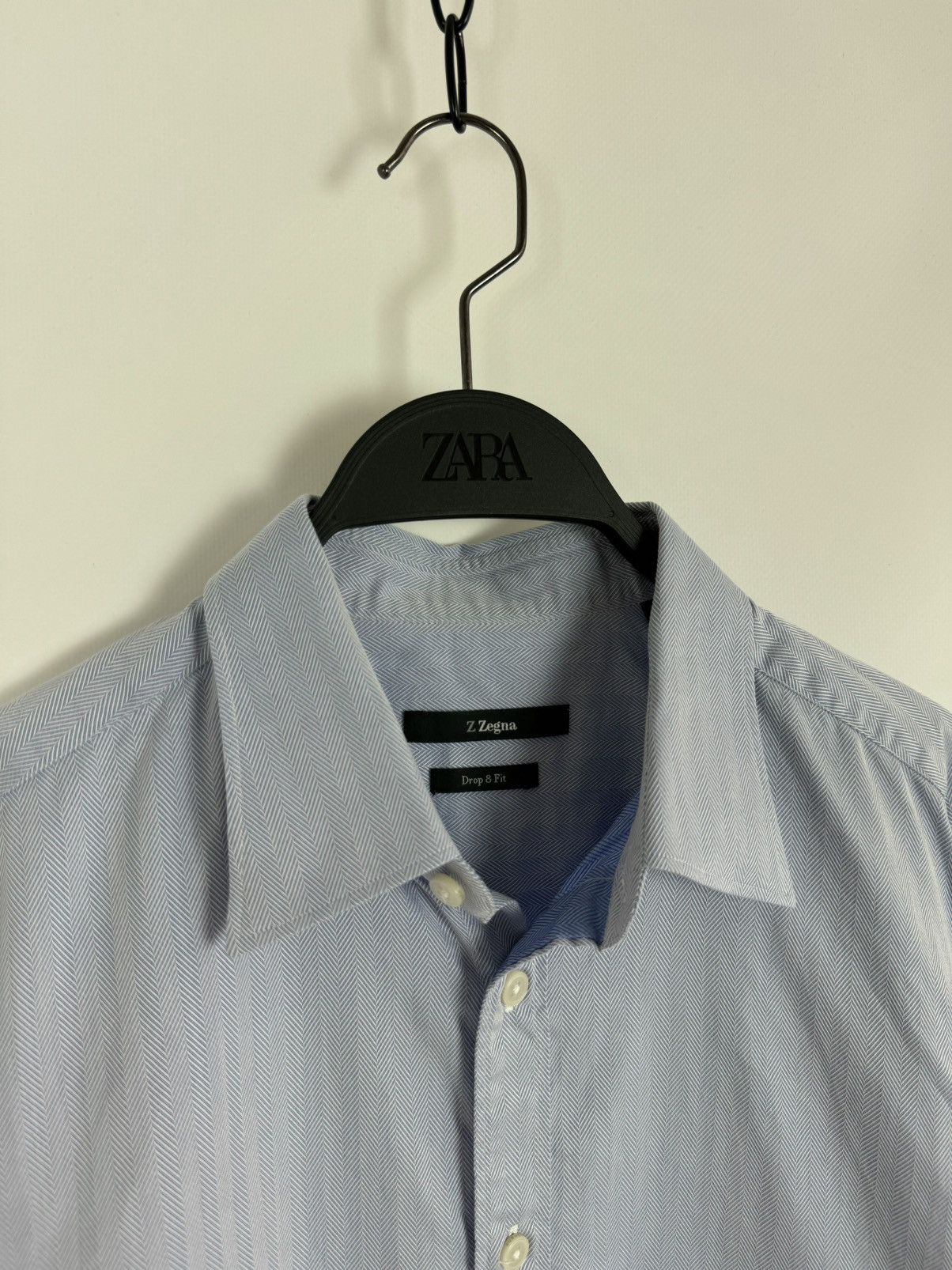 Z Zegna Z Zegna Blue Drop 8 Fit Shirt Size US M / EU 48-50 / 2 - 3 Thumbnail